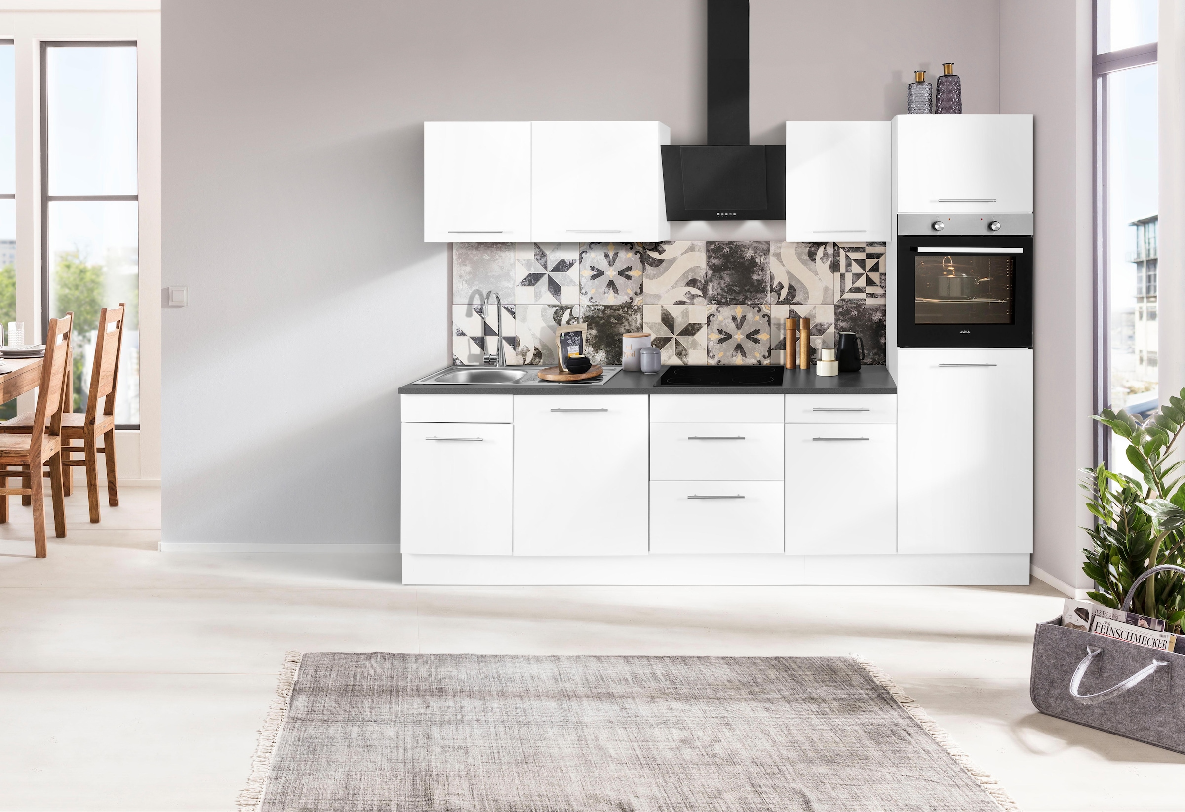 wiho Küchen Küchenzeile »Ela«, Breite 280 cm, Soft-Close-Funktion, höhenverstellbare Füße