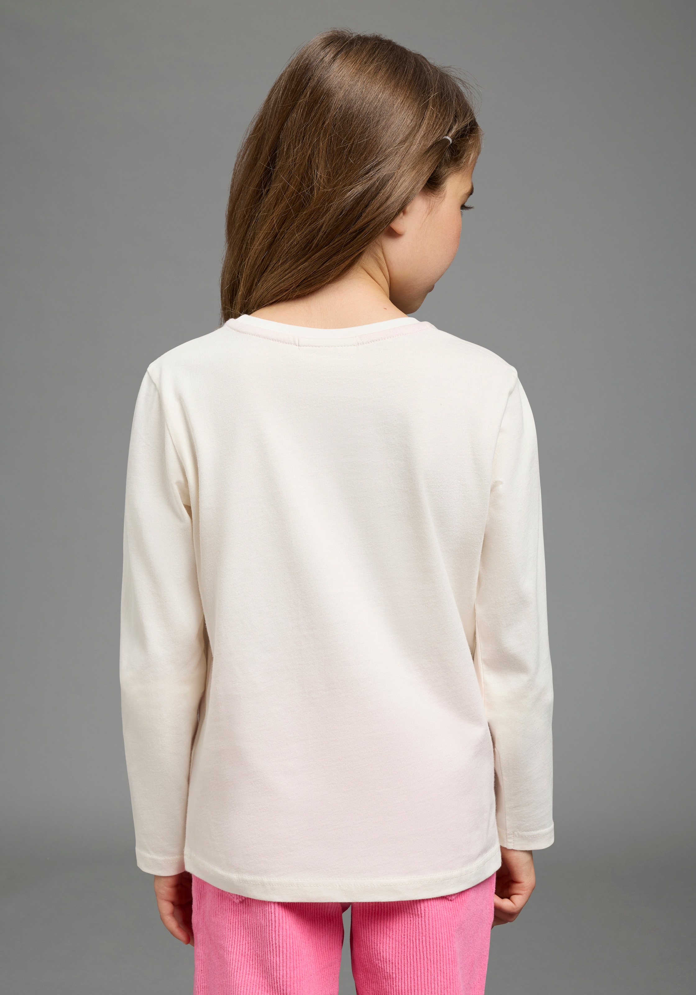 Scout Langarmshirt »Süßes Shirt mit großer Herz-Pailletten Applikation - NEU von SCOUT« Hüftlange Basic-Passform, Langarm, mit Rundhalsausschnitt