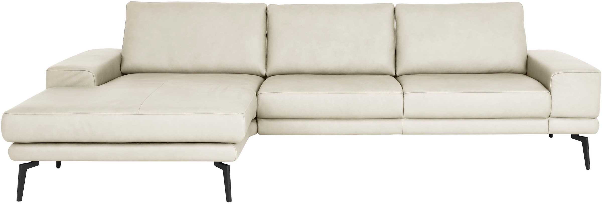 Die PlanBar Ecksofa »PN-EM20061, wahlweise frei im Raum stellbar« wahlweise mit echt bezogenem Rücken und Sitztiefenverstellung