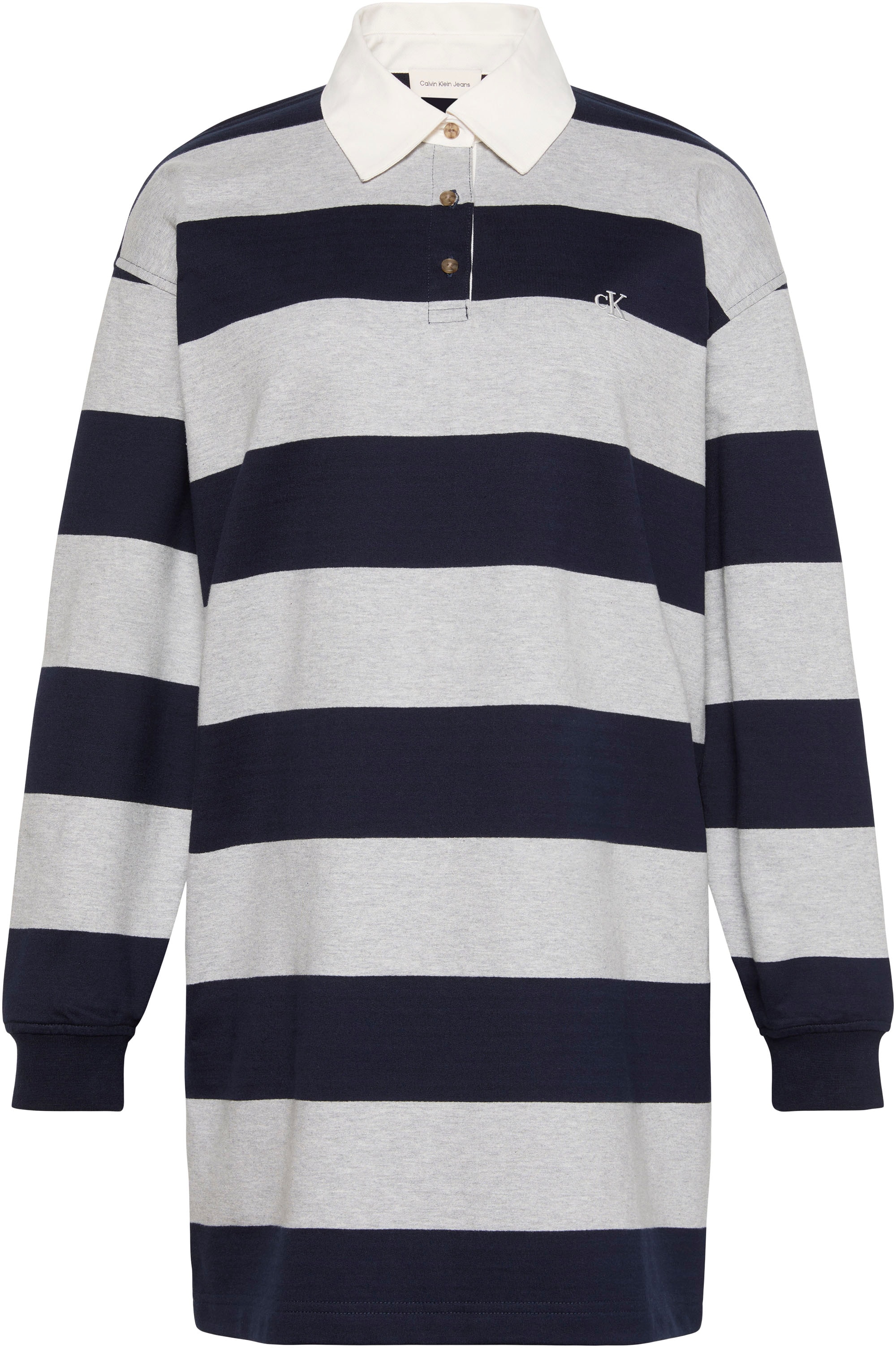 Calvin Klein Jeans Polokleid »VARSITY STRIPE MINI POLO« Ohne Tasche Regular fit mit Polokragen