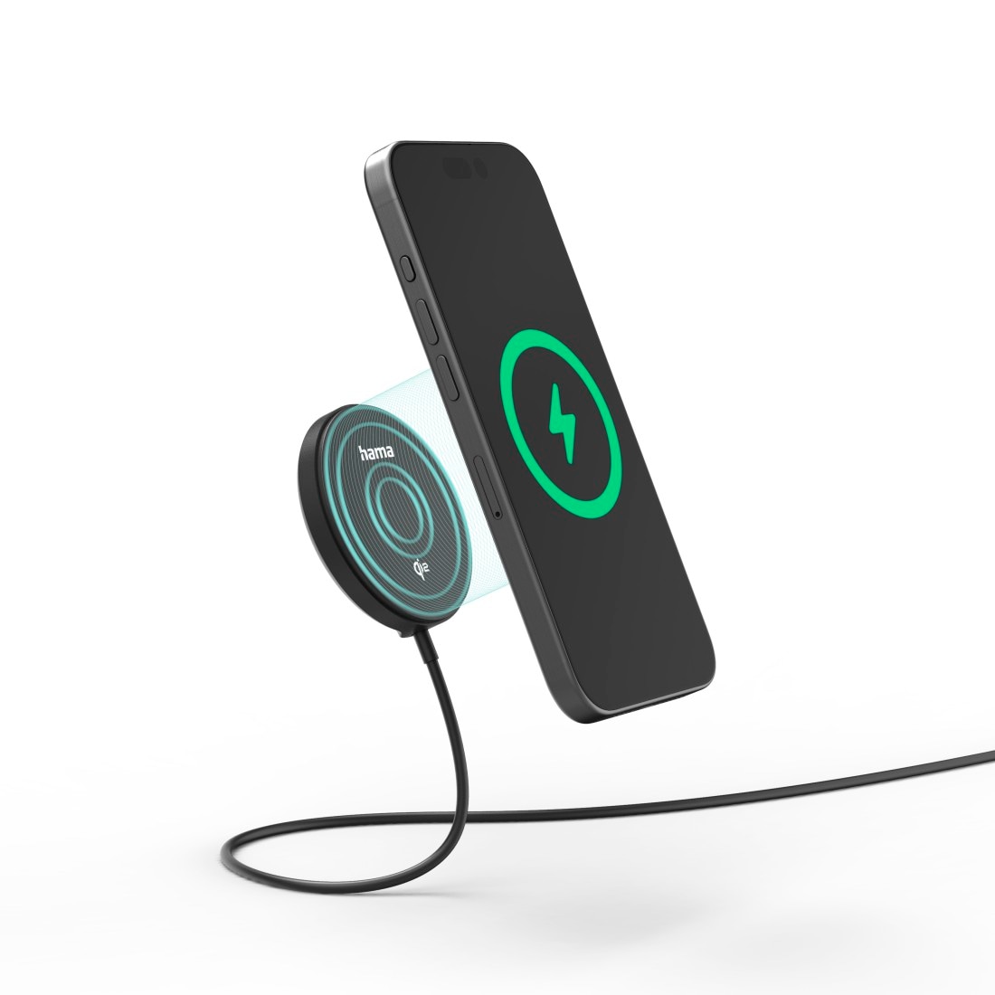 Hama Wireless Charger »Kabellose, induktive Ladestation, Qi Lader, 15W, Schnellladegerät Qi2«