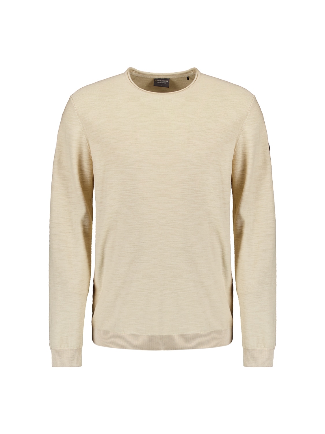 NO EXCESS Rundhalspullover mit Melange Optik