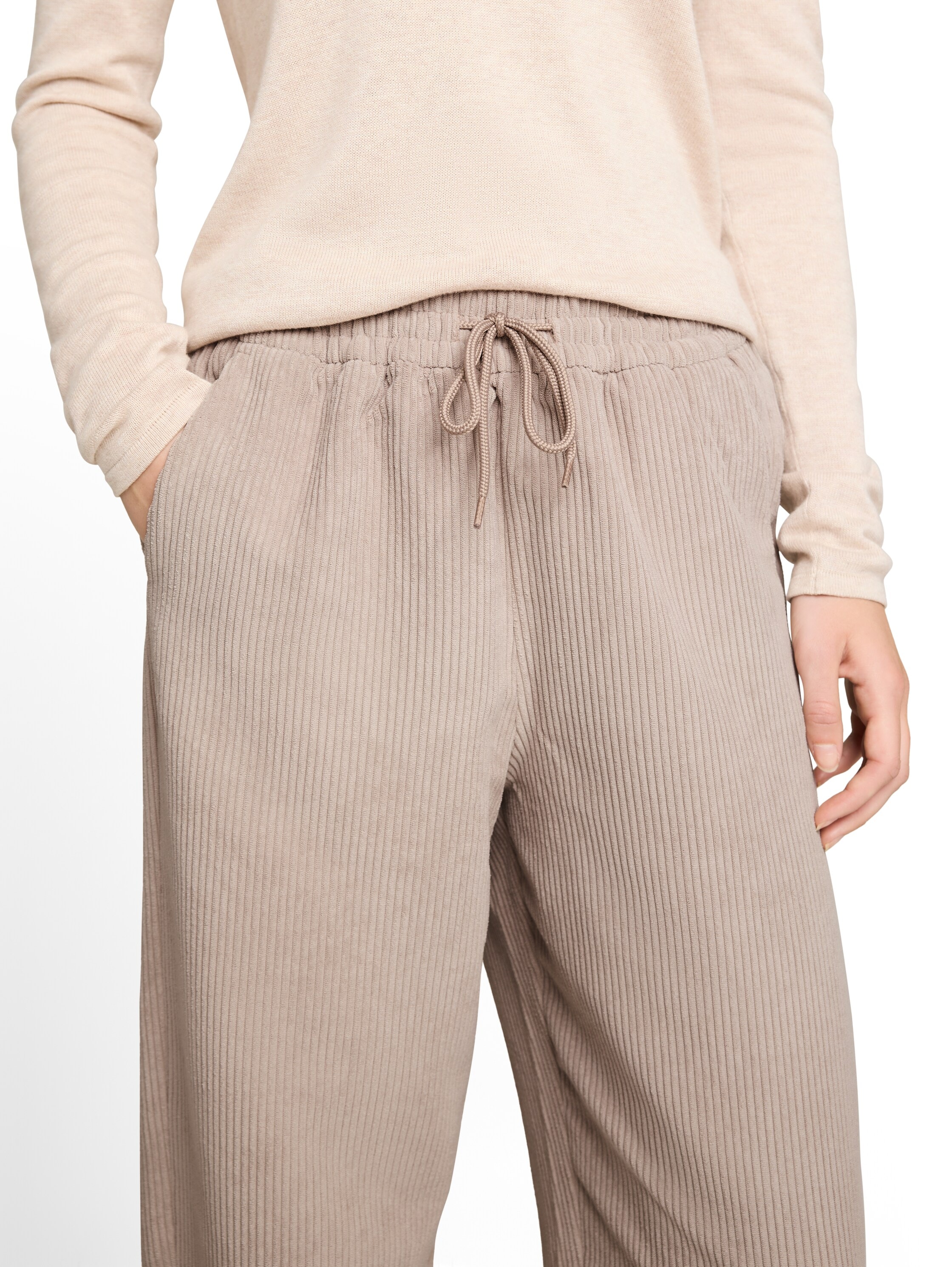 TOM TAILOR Denim Stoffhose  mit feiner Struktur und elastischem Bund