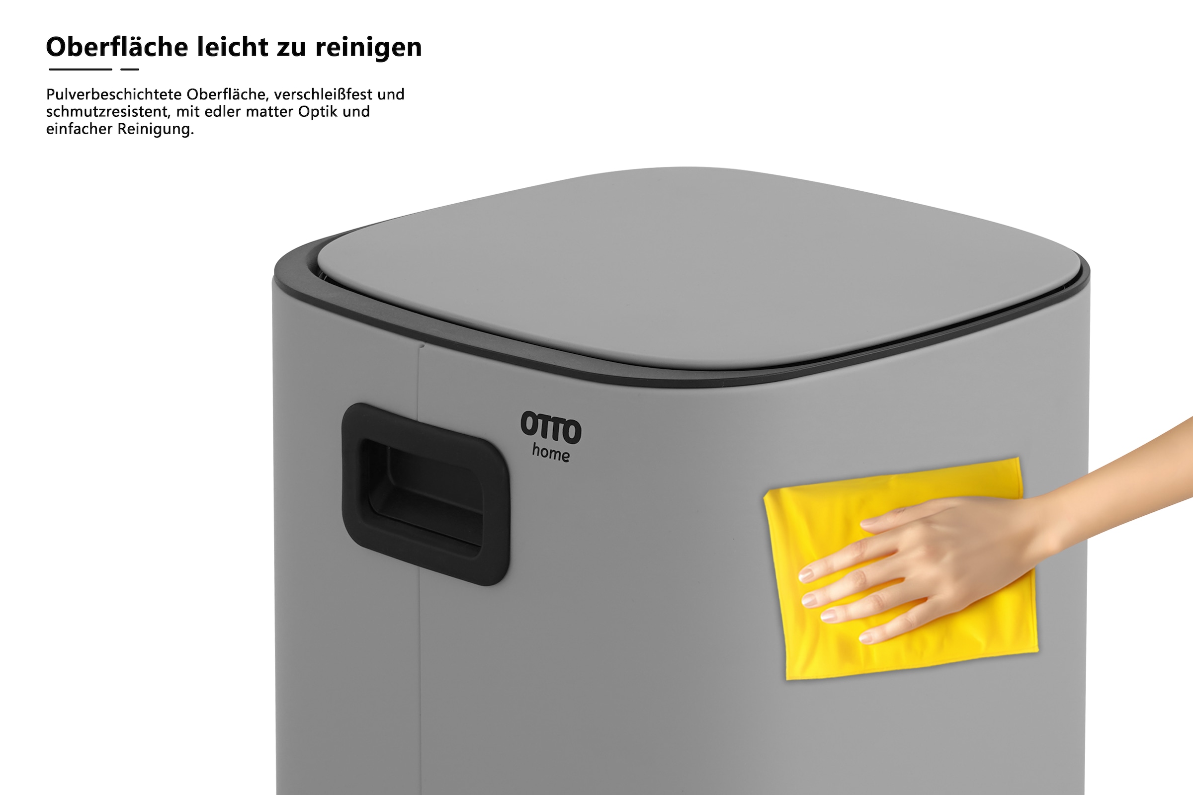 OTTO home Mülleimer »Keenna, Soft Close, mit verstecktem Griff« 1 Behälter Treteimer für Küche oder Bad, Abfalleimer mit Deckel