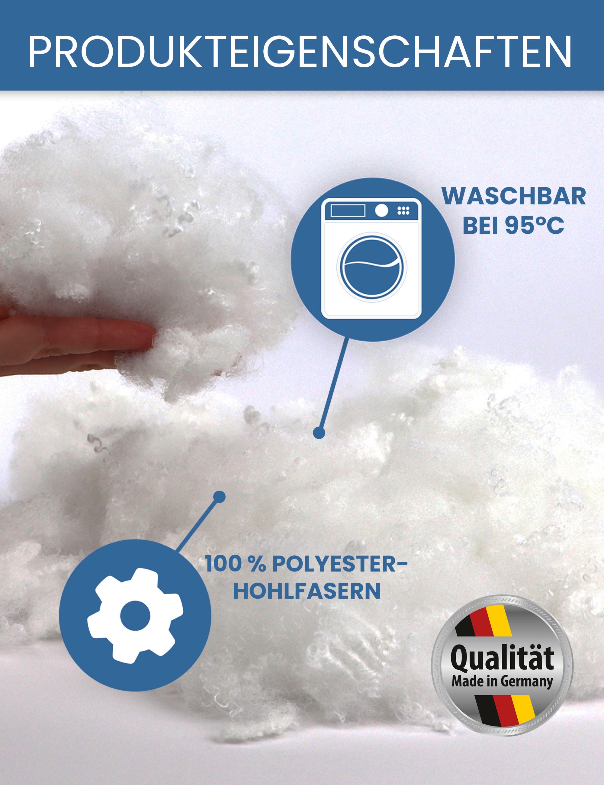 Primaflor-Ideen in Textil Kissenfüllung »Premium Füllwatte hochbauschend« Füllmaterial für Kissen, Kuscheltiere & Puppen, Möbel, waschbar