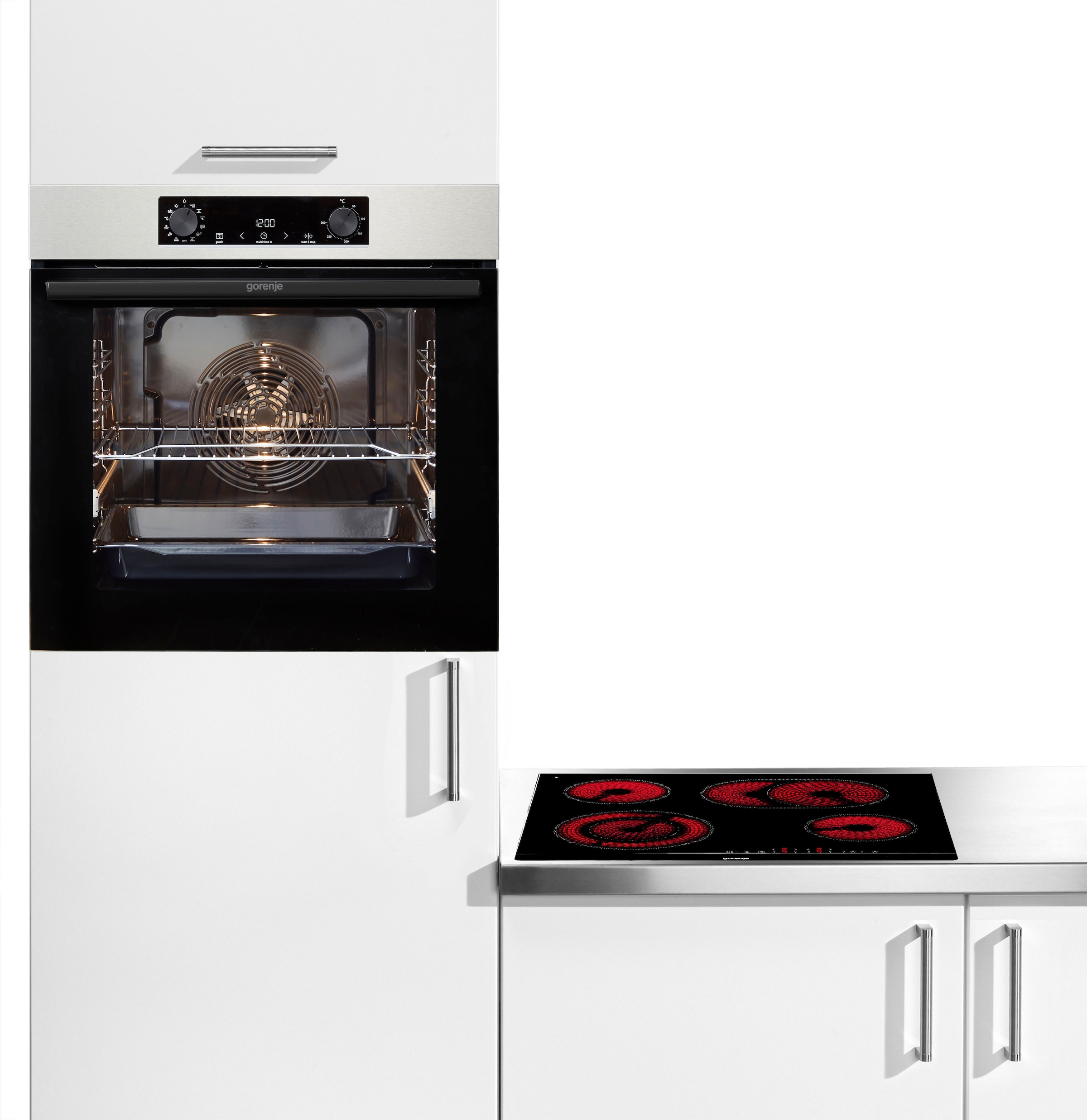 GORENJE Backofen-Set »BOSB737OTX« mit 1-fach-Teleskopauszug Aqua Clean Pizzafunktion mit 300 °C – perfekt für Pizza, Focaccia und mehr!