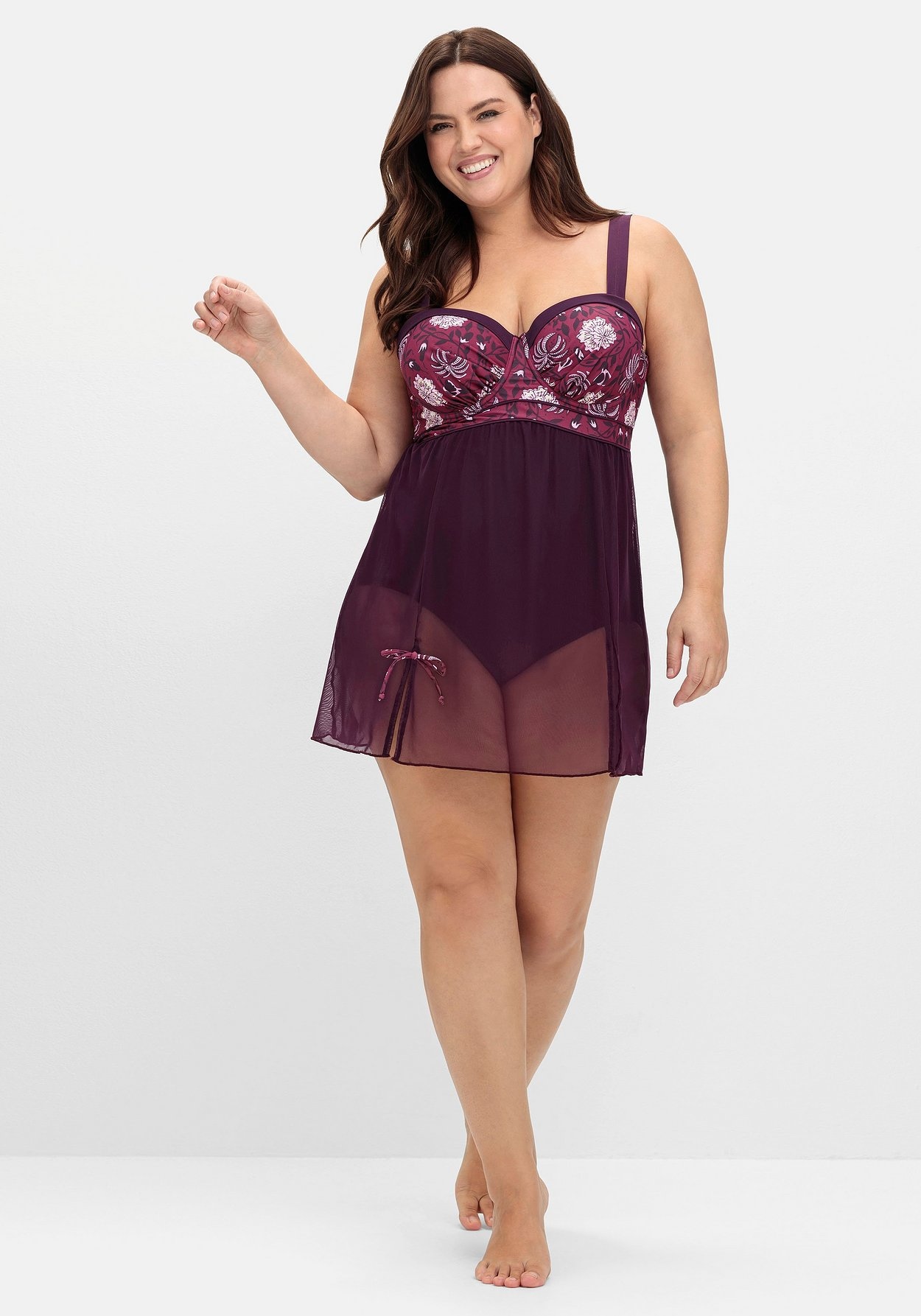 Sheego Badekleid »Badekleid mit Mesh-Rock und Shaping-Effekt«