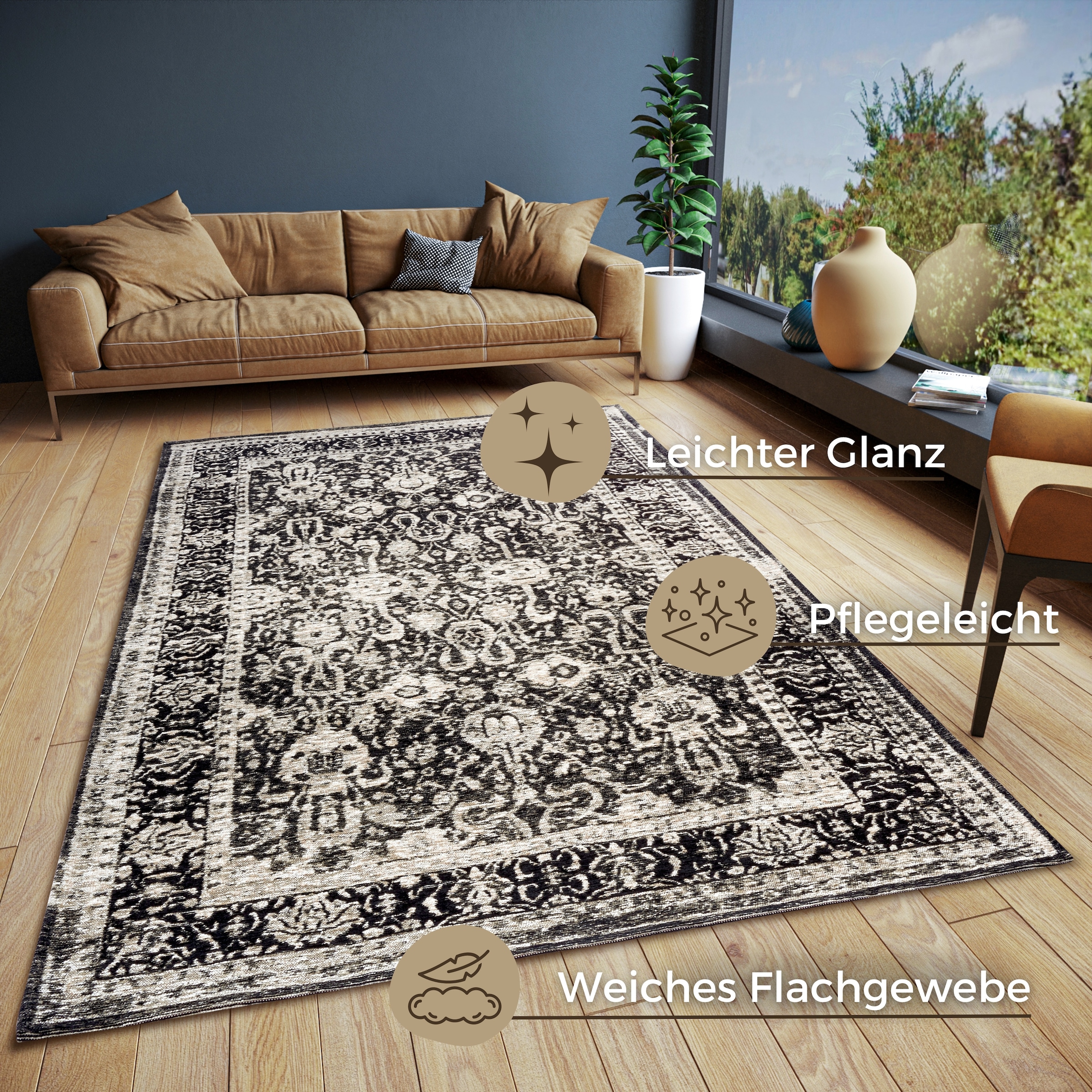 HANSE Home Teppich »Aseno«, rechteckig, 6 mm Höhe, strapazierfähig, pflegeleicht, robust, Anti-Slip