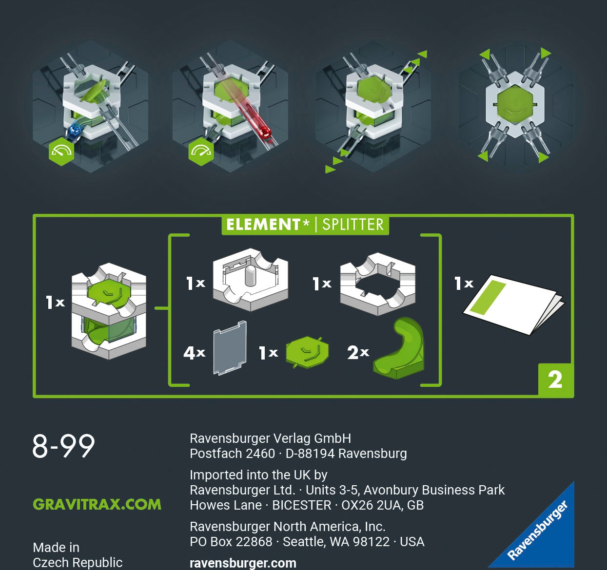 Ravensburger Kugelbahn-Bausatz »GraviTrax PRO Element Splitter«, Made in Europe