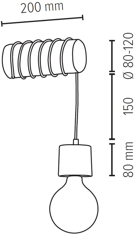 SPOT Light Wandleuchte »TRABO PINO«, 1 flammig, Leuchtmittel E27 | Leuchtmittel wechselbar, Holzbalken aus massivem Kiefernholz Ø 8-12 cm, Nachhaltig