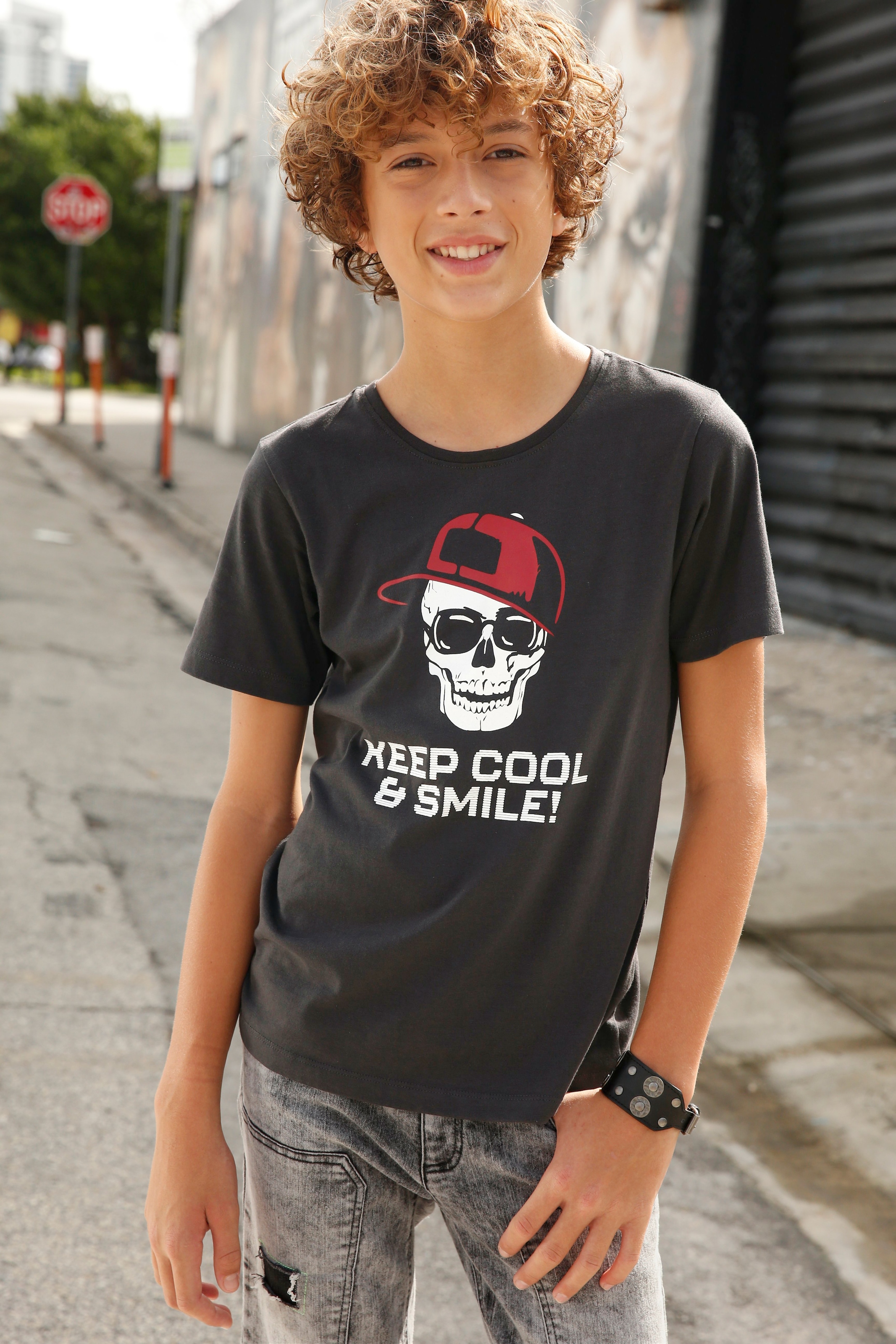 Spruch »KEEP KIDSWORLD T-Shirt COOL...«, bei