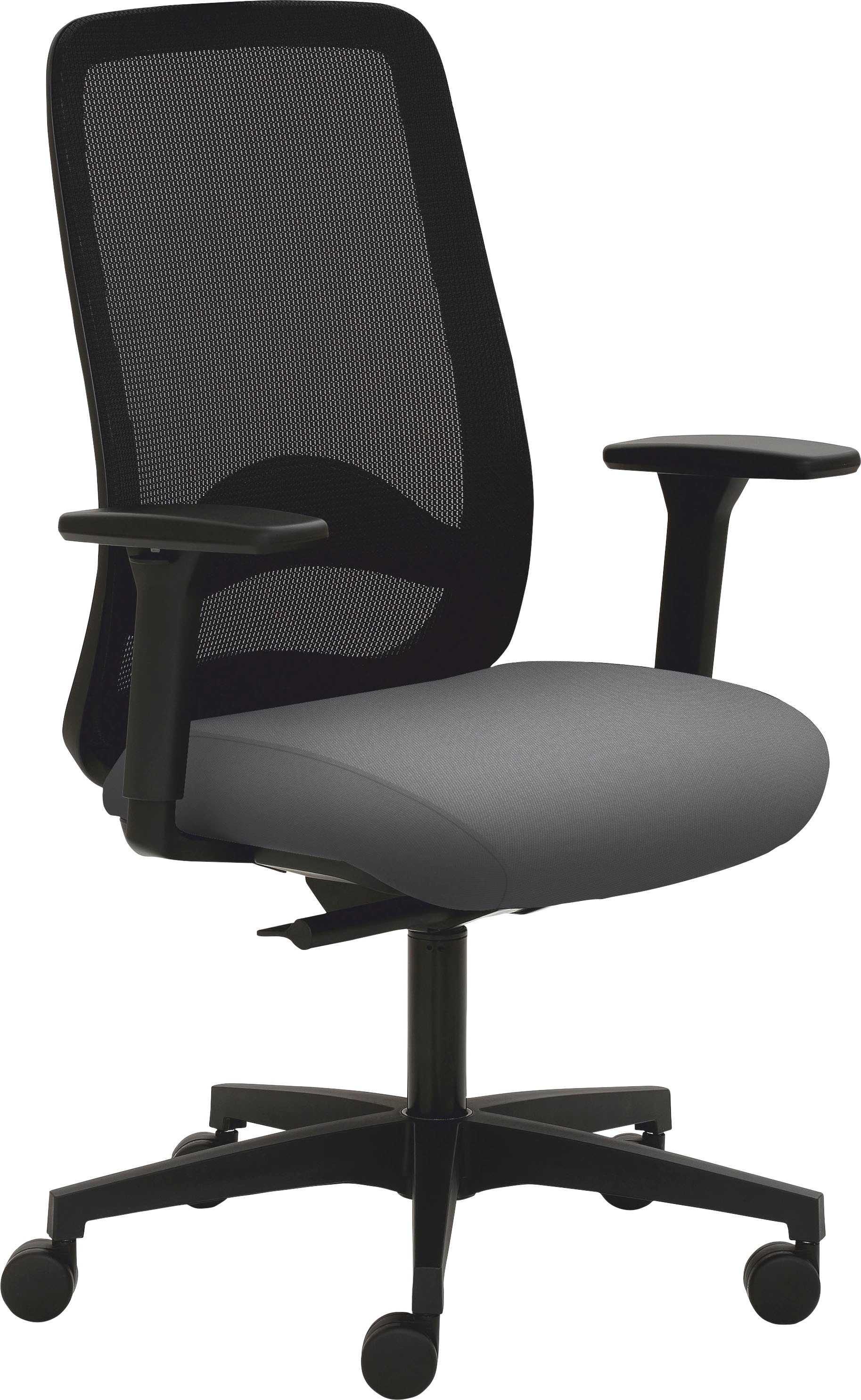 Mayer Sitzmöbel, Drehstuhl »2228« () 3D Armlehnen, Grau + Schwarz, Polyester, B/H/T: 70 cm x 105 cm x 63 cm, Grau + Schwarz
