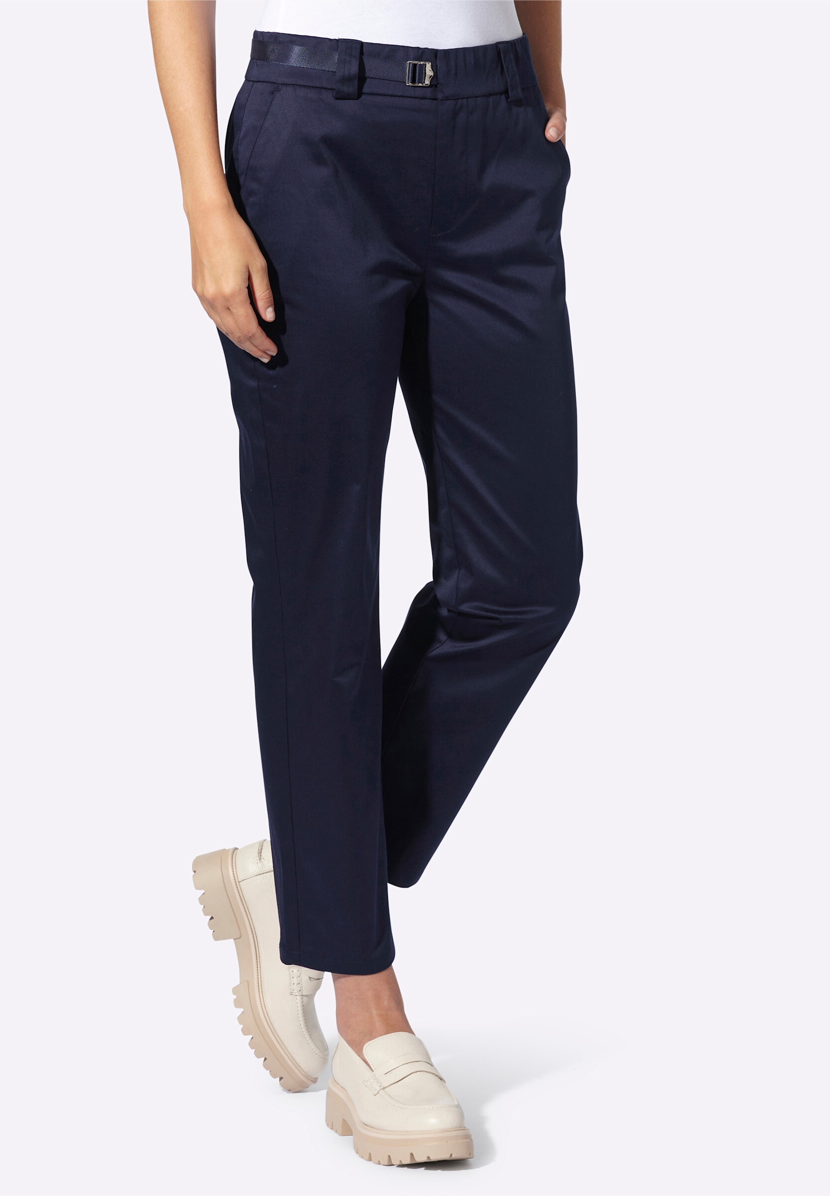 heine Stoffhose »Chinohose Chinohose mit dezentem Glanz«