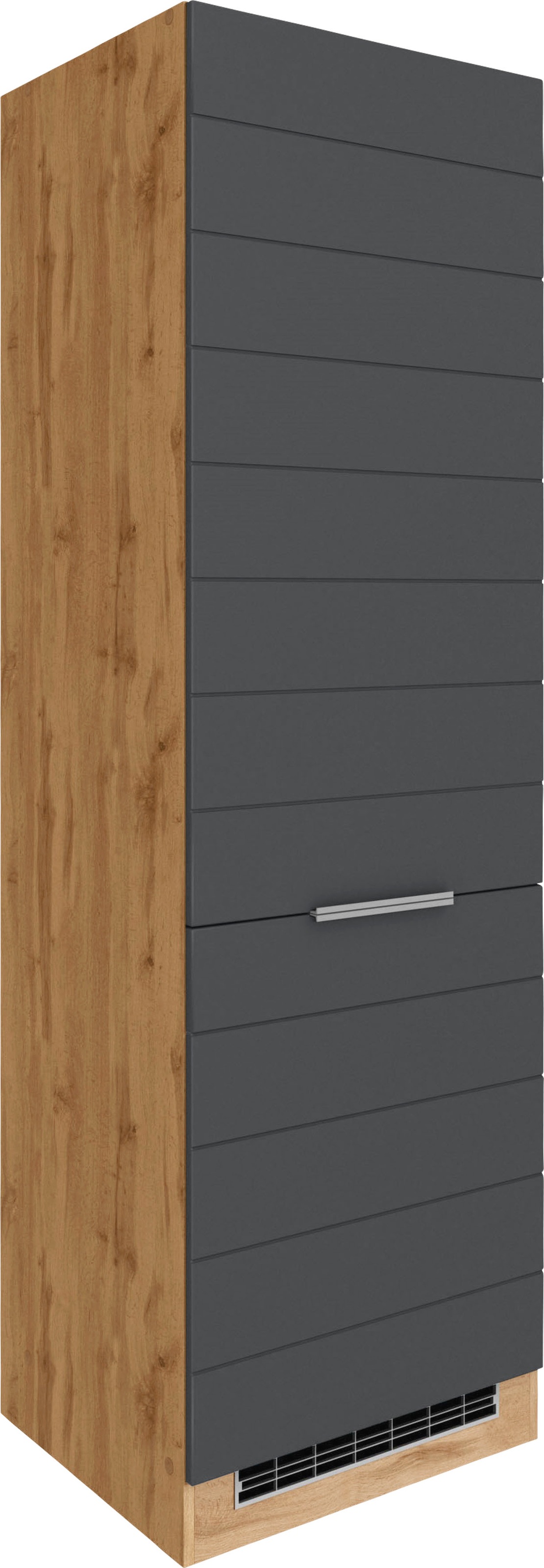 KOCHSTATION Kühlumbauschrank »KS-Luhe«, 60 cm breit, hochwertige MDF-Fronten mit waagerechter Lisene