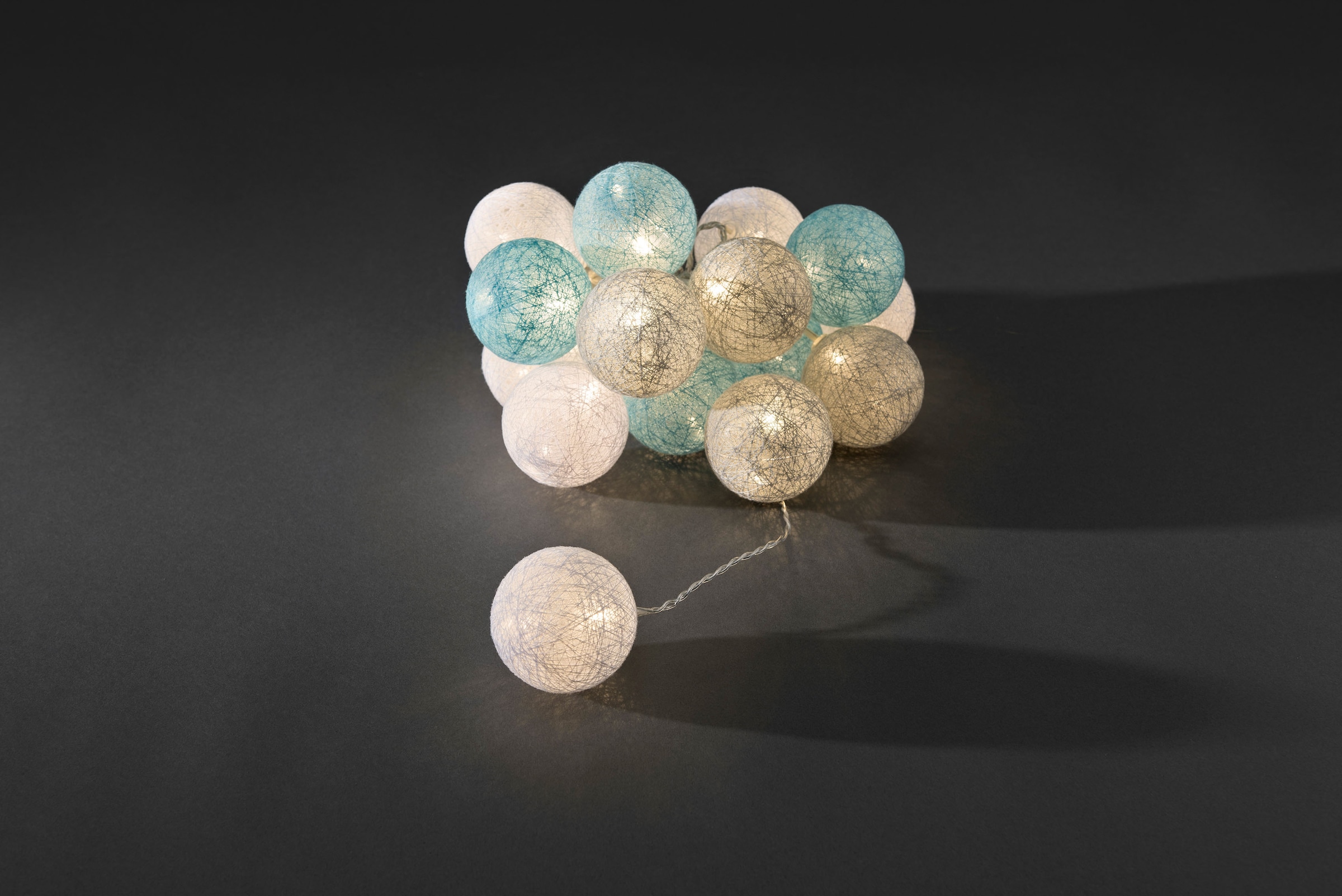 KONSTSMIDE LED-Lichterkette Ball 10 kleine Metallkugeln Bälle Deko