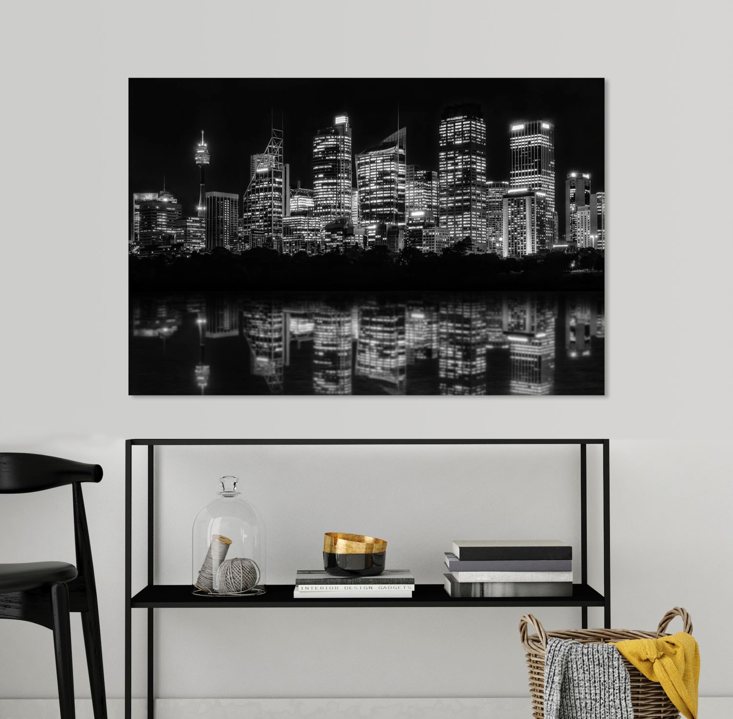 queence Acrylglasbild »Hochhäuser«, Skyline-Gebäude-Städte-Amerika-Bilder von Amerika-New York-Schwarz-Weiß, Fine Art-Print in Galeriequalität