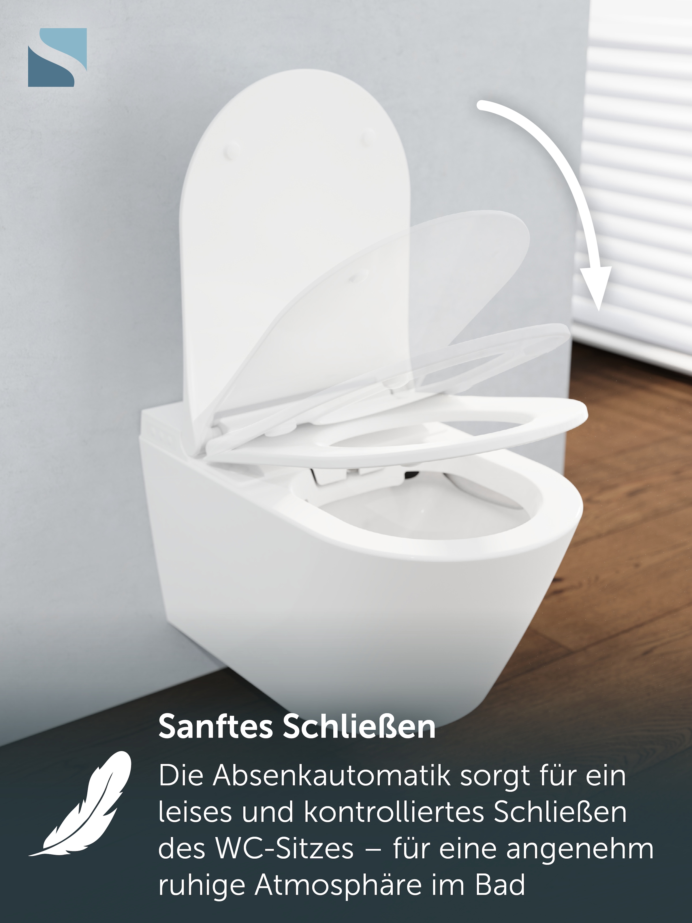 Schütte Dusch-WC Dusch-WC, Wandhängend, spülrandlos, Gesäß- & Ladydusche, LED
