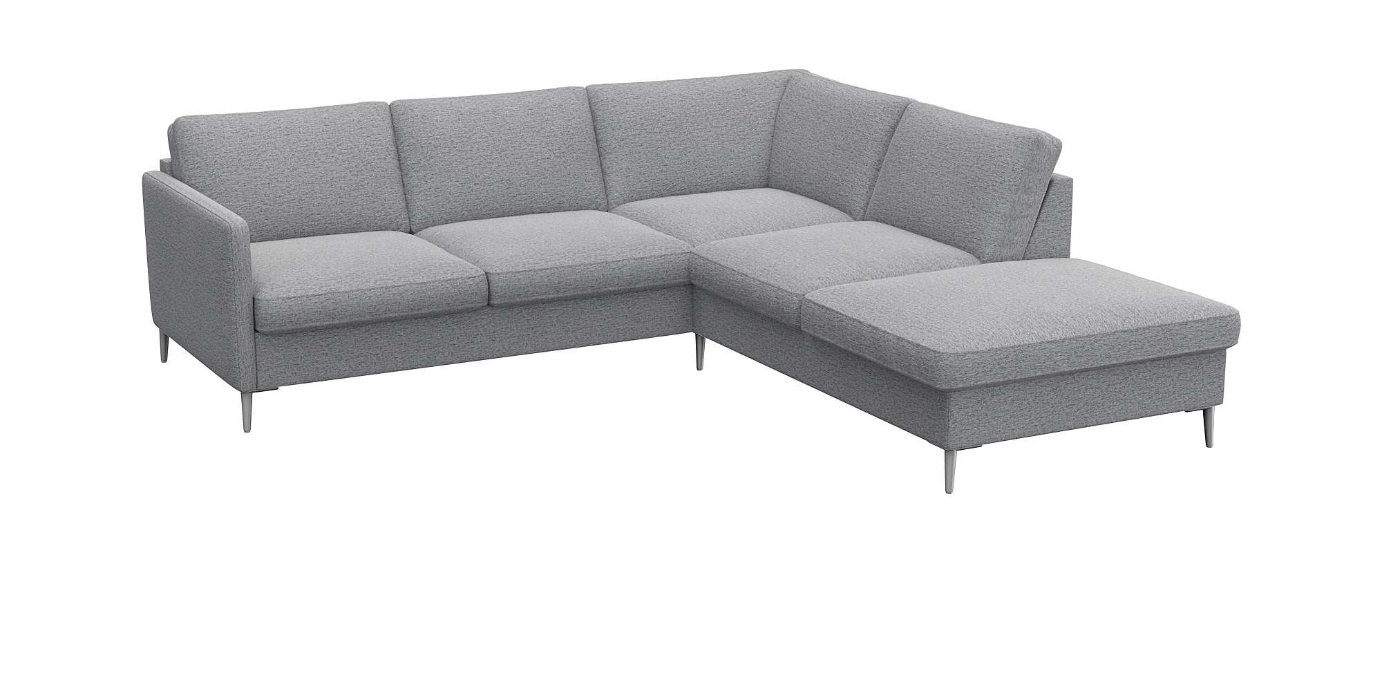 FLEXLUX Ecksofa »Fiore, L-Form«, schmale Armlehnen, Füße alufarben, B/T 234/225 cm, Kaltschaum im Sitz