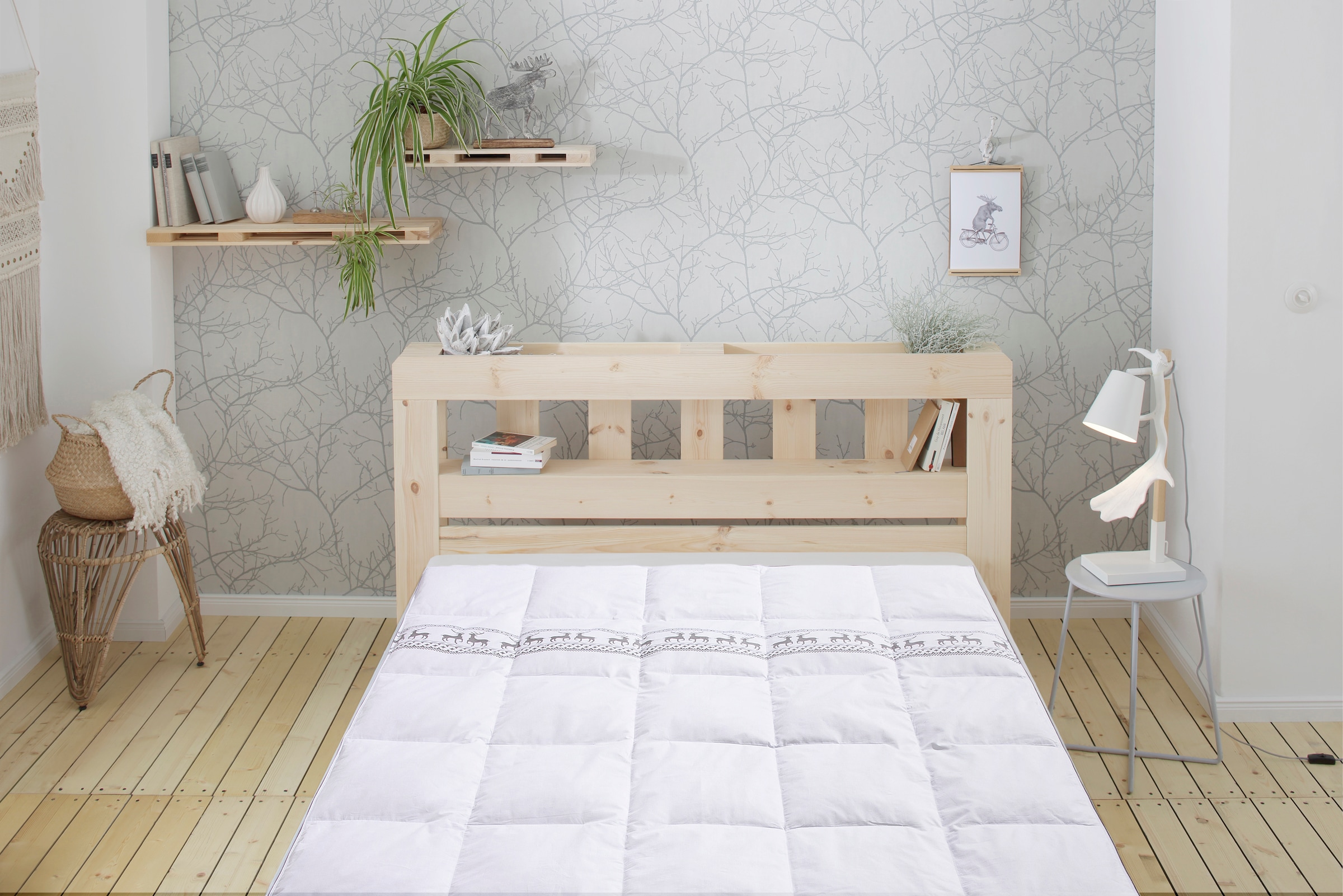 OTTO home Daunenbettdecke "Sorsele, Bettdecke 135x200 cm, 155x220 cm und weitere Größen" leicht Füllung 60% Daunen & 40% Federn Bezug Baumwolle 1 Stk. tlg. Bettdecken, Sommer, Winter, 4 Jahreszeiten, Decke, Made in Germany