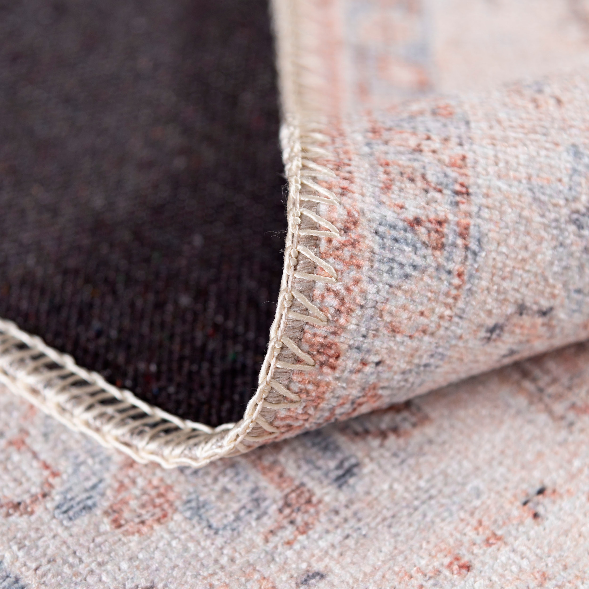 Sehrazat Teppich »Vintage 3520«, rechteckig, 4 mm Höhe, Kurzflor, waschbar, Chenille mit Baumwolle, Wohnzimmer