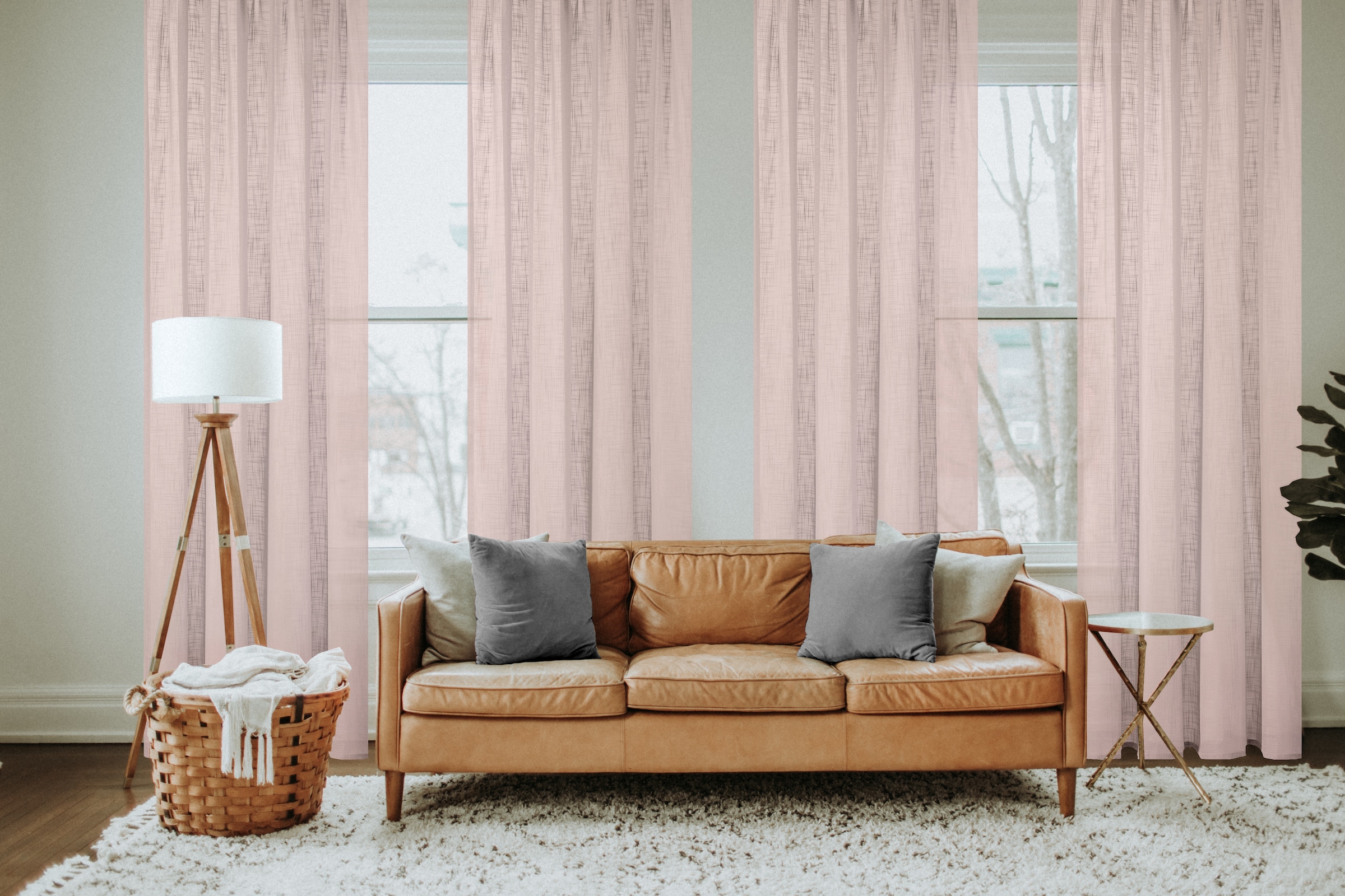 Home Basics Gardine »SOFTY« Ösen 1 Stk. tlg. Ösenschal Leinenstruktur SOFT