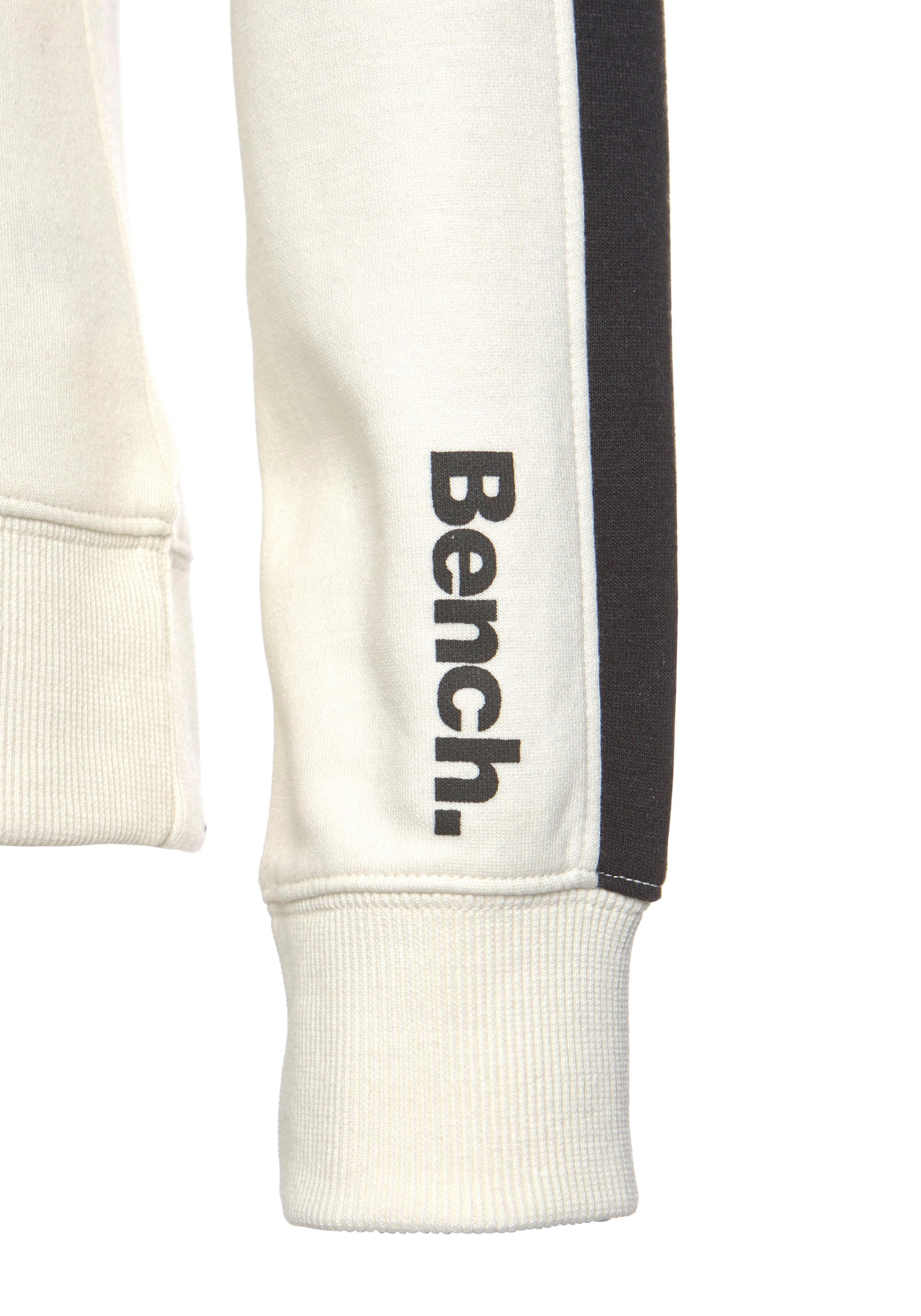Bench. Loungewear Sweatjacke, mit Seitenstreifen und Stehkragen, Loungewear