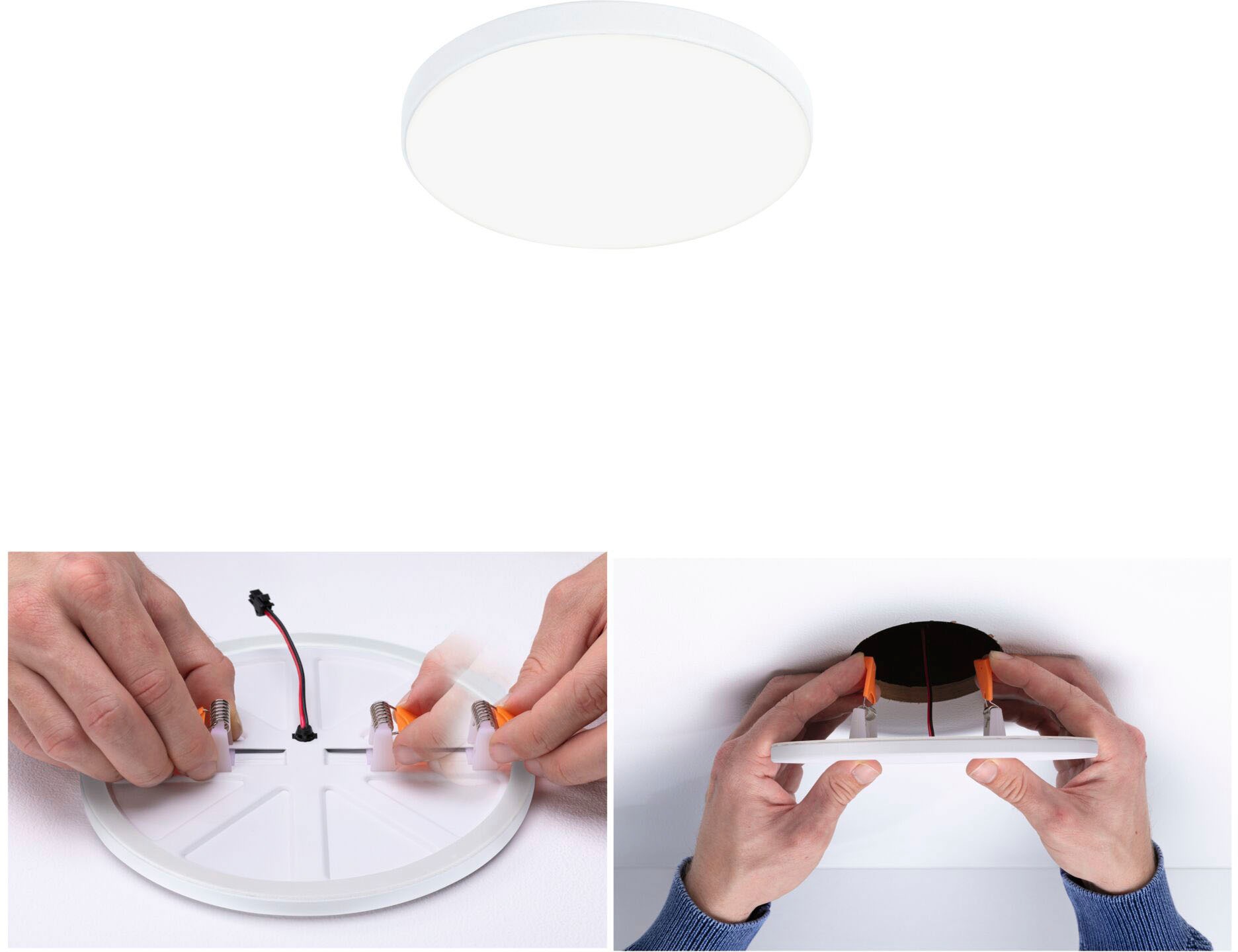 Paulmann LED Einbauleuchte »Veluna VariFit Edge IP44 rund 90mm 500lm 4000K Weiß dimmbar«, 1 flammig, LED Einbaupanel IP44 rund 90mm 500lm 4000K Weiß dimmbar