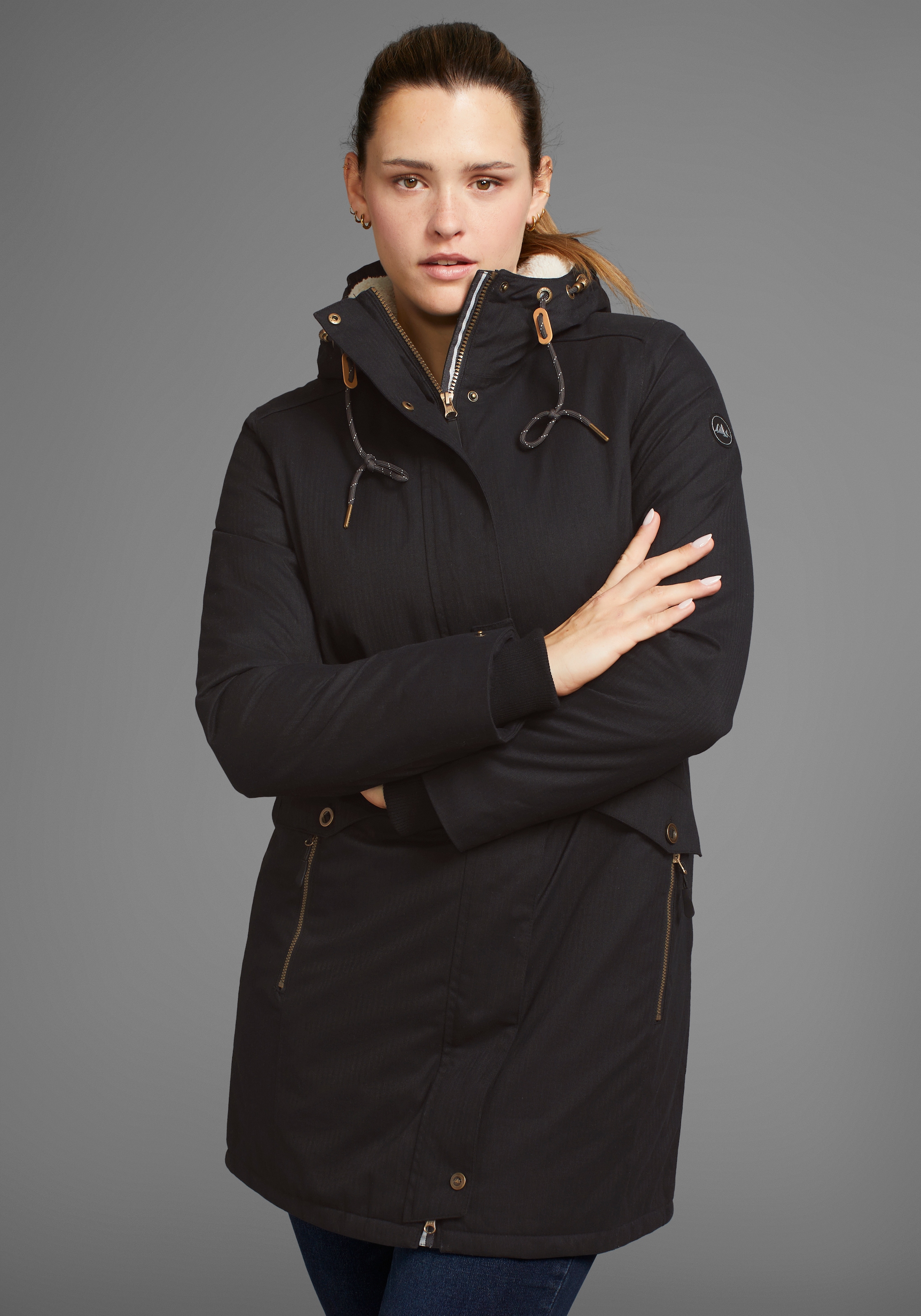 Polarino Outdoorjacke, mit Kapuze, atmungsaktives Material, wasserdicht, winddicht, mit Kapuze