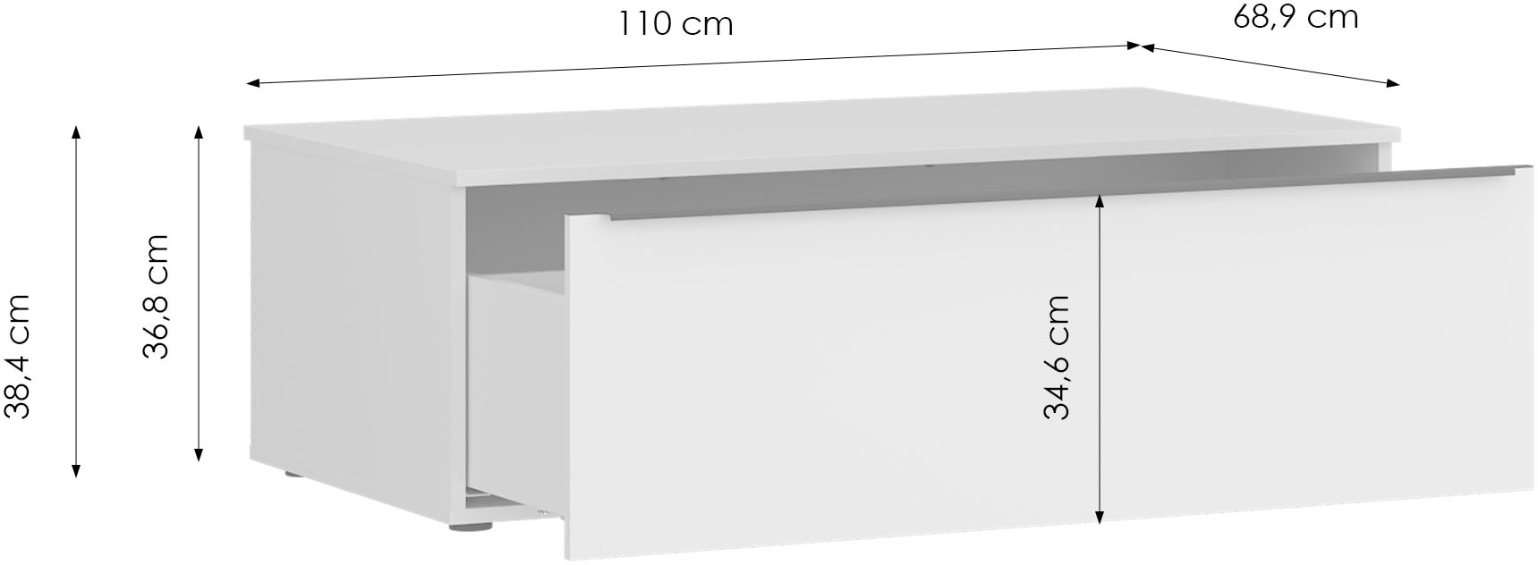 TOM TAILOR HOME Couchtisch »COLOR PUZZLE Couchtisch 1 Schublade mit farbigem Griff« Breite 1100 mm – Stauraum mit besonderem Farbkick