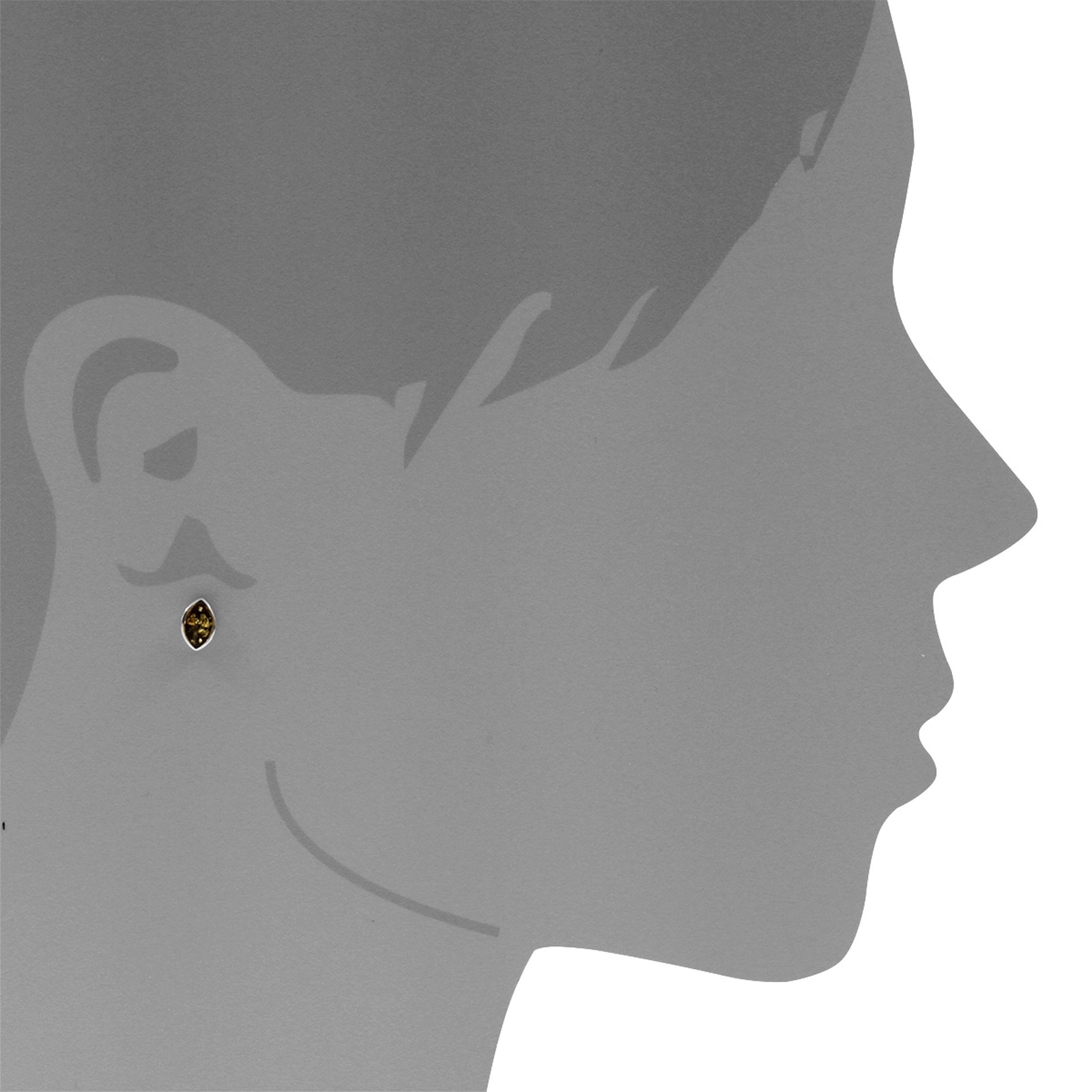 OSTSEE-SCHMUCK Paar Ohrstecker »- Classic 8x5 - Silber 925/000 - Bernstein«