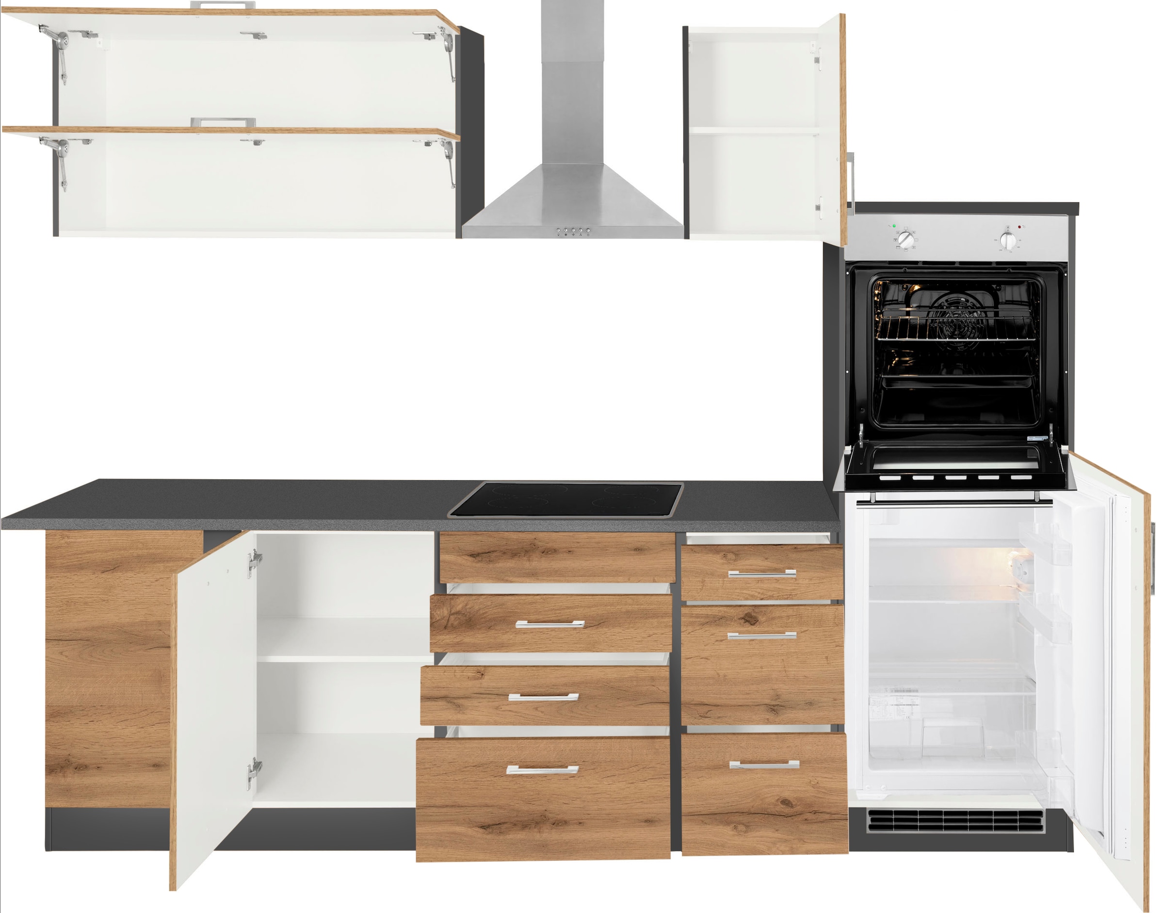 KOCHSTATION Winkelküche »KS-Colmar« mit E-Geräten, Stellbreite 210/270 cm