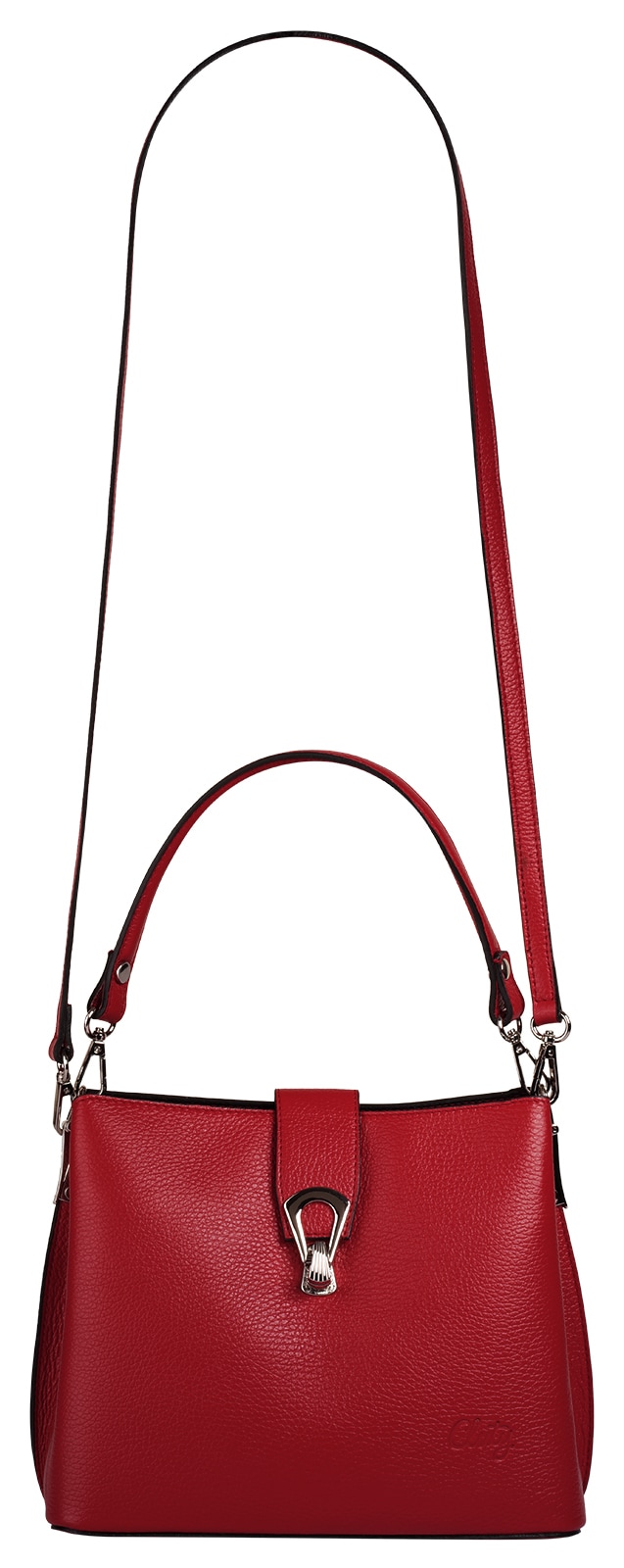 Cluty Umhängetasche, echt Leder, Made in Italy