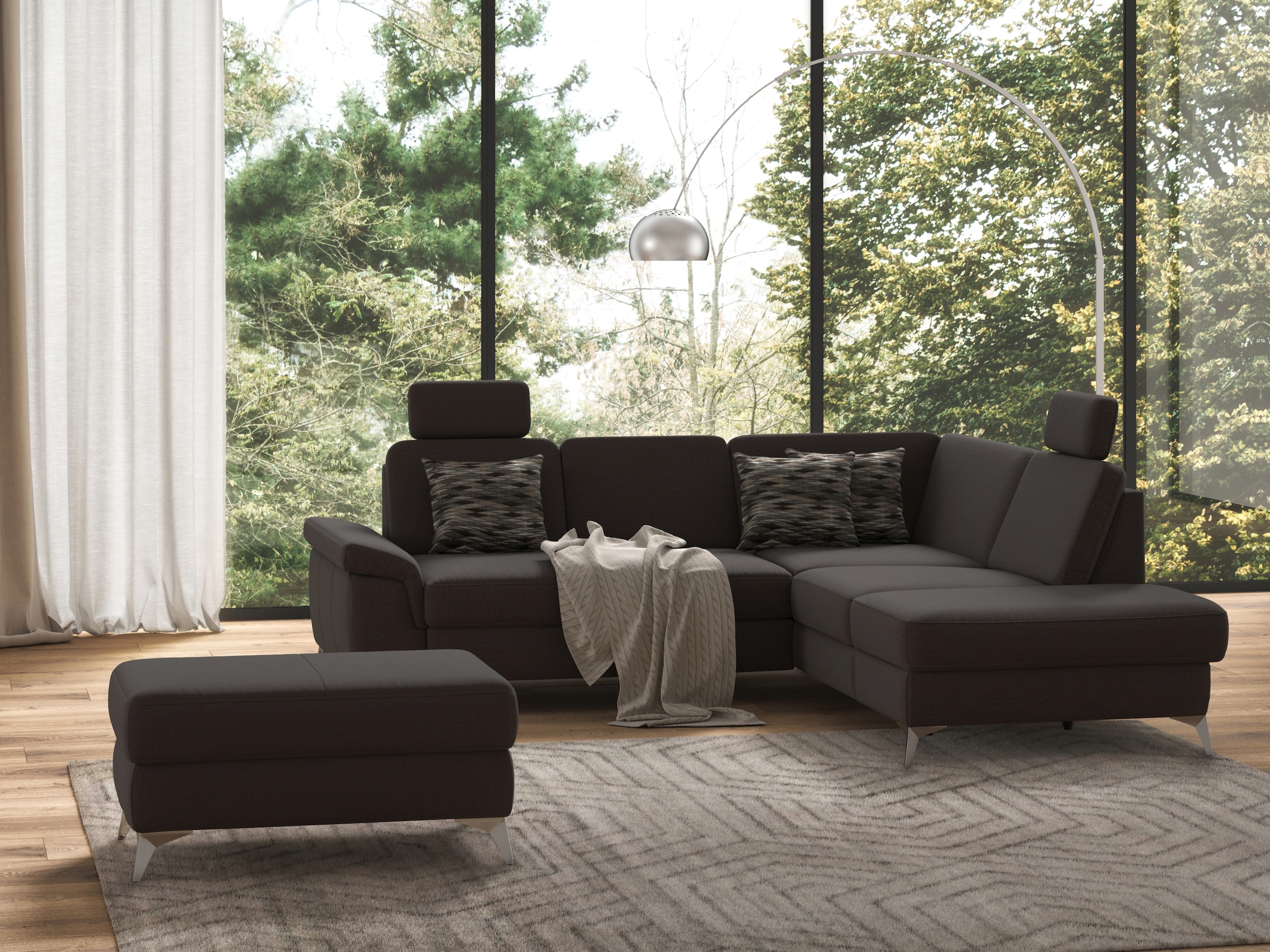 sit&more Ecksofa »Padua L-Form«, inklusive Sitztiefenverstellung, Armteilfunktion und Federkern