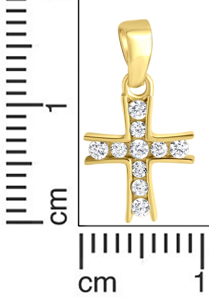 Firetti Kreuzanhänger »Schmuck Geschenk Gold 375 Halsschmuck Anhänger Halskette Kreuz«, mit Zirkonia (synth.)