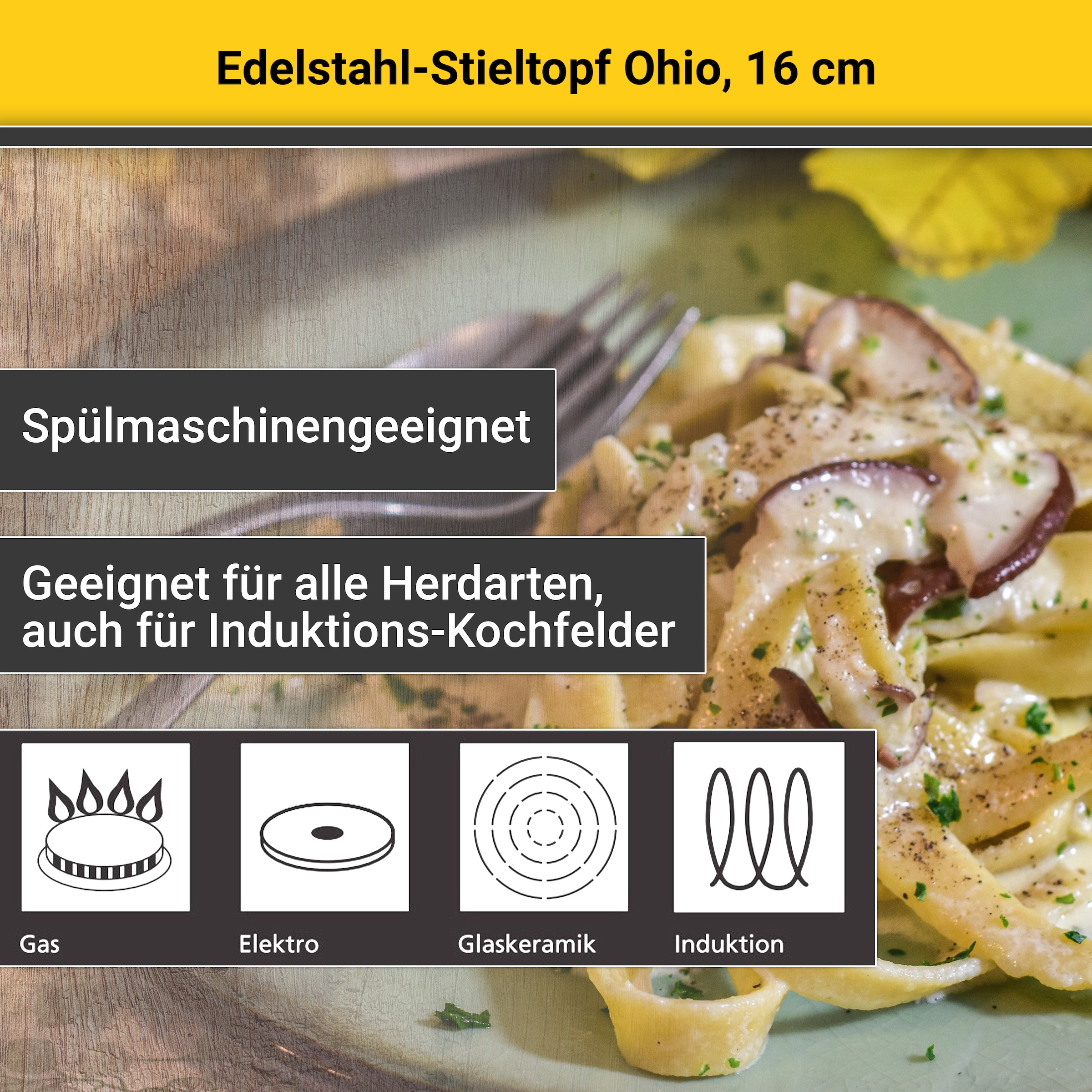 Krüger Kochtopf »Ohio«, Edelstahl, (1 tlg.), für Induktions-Kochfelder geeignet