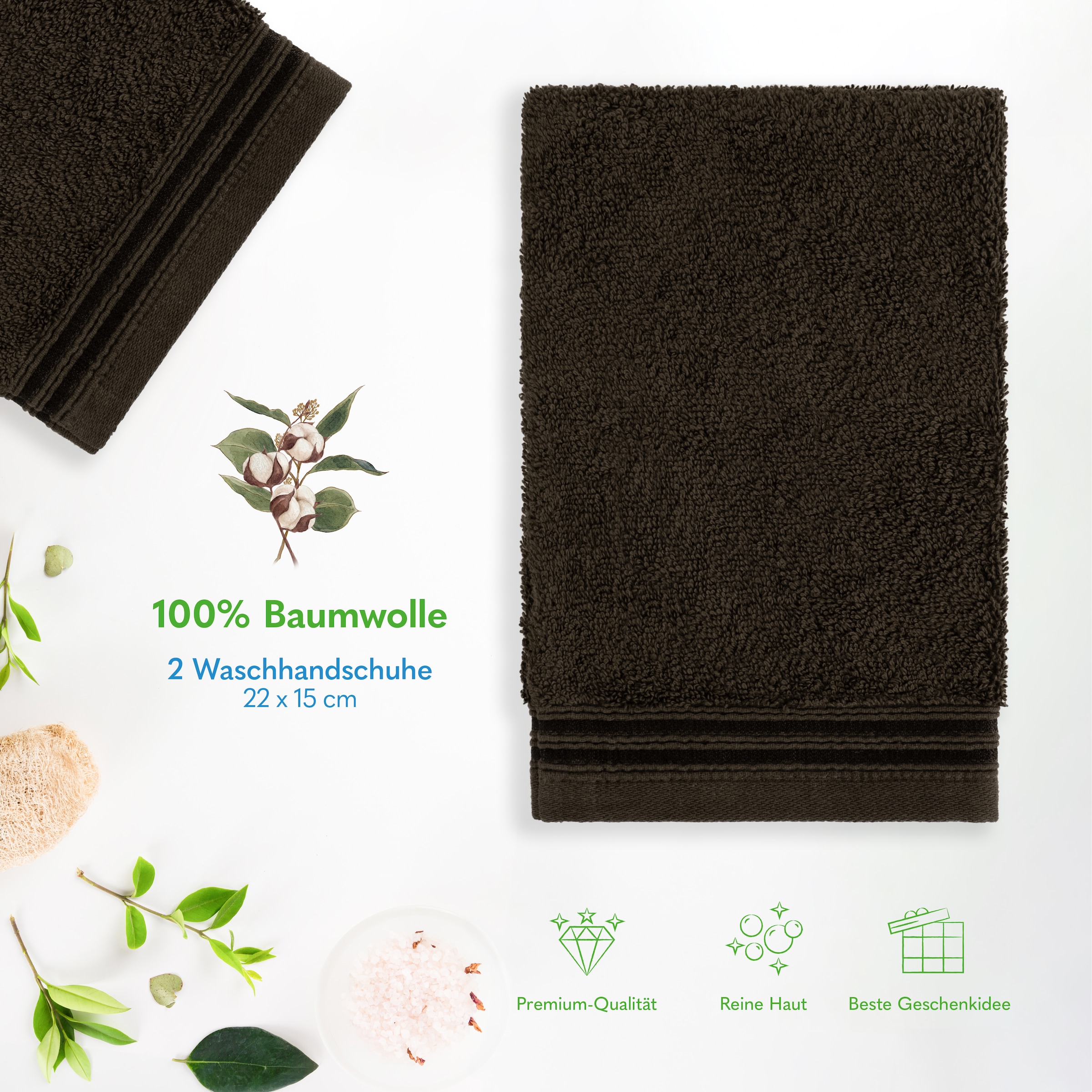 HAMMETEX »2er-Set Waschlappen 15x22 cm, 100% Baumwolle, weich und saugfähig«
