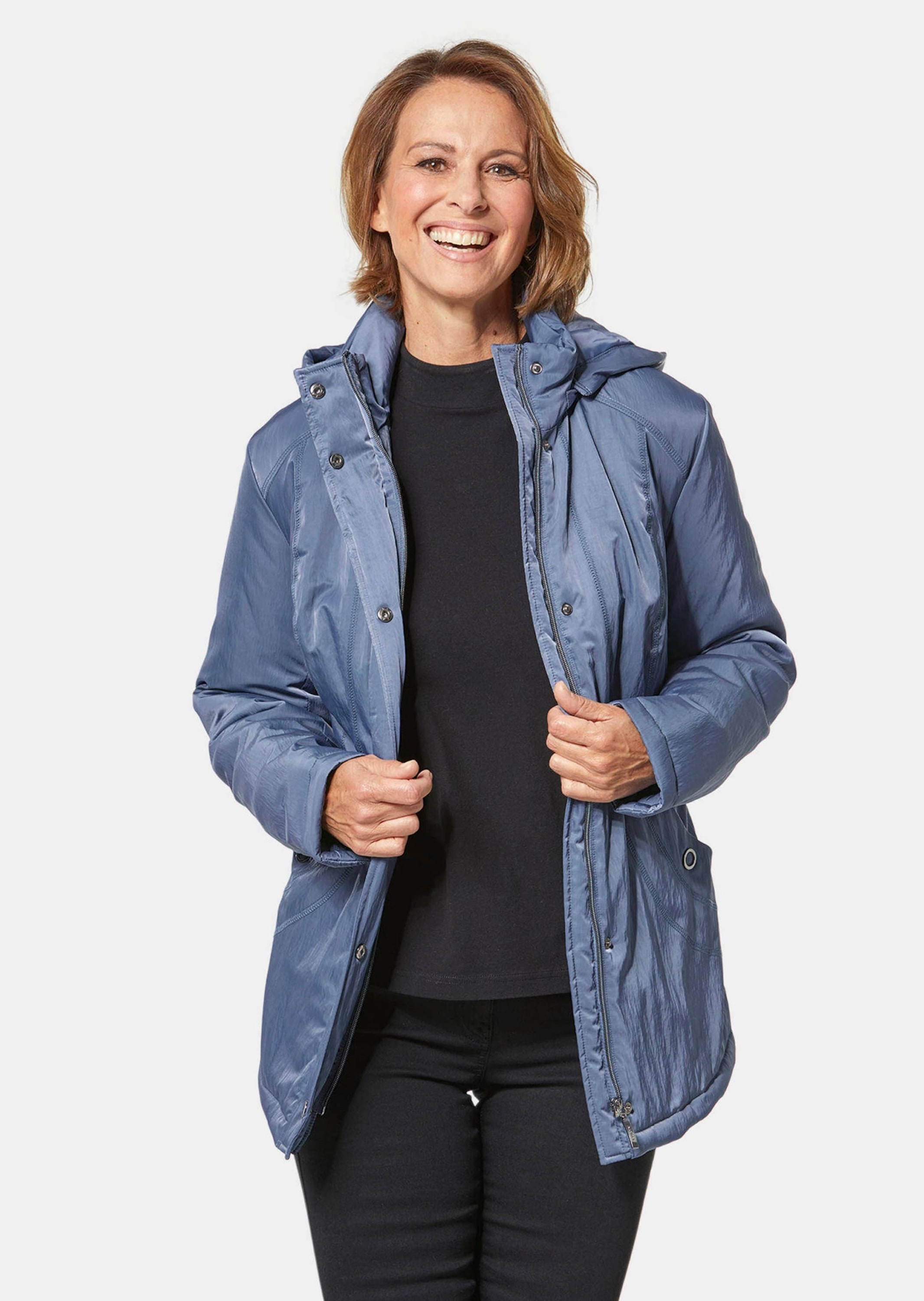 GOLDNER Winterjacke »Jacke mit Kapuze Jacke mit Kapuze in dezenter Crashstruktur«
