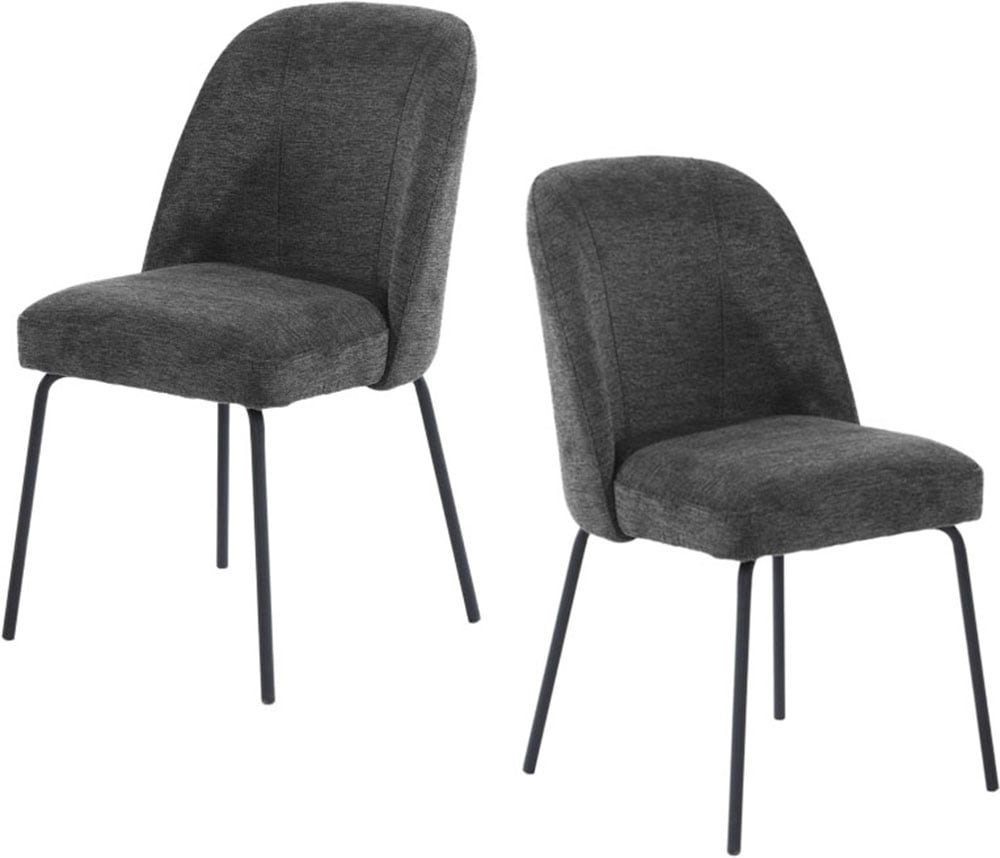 OTTO home Eckbankgruppe »Melvin (Set, 4-tlg. Tisch, Bank und 2 Stühle), Taschenfederkern« Tisch (120x75cm) schwarz, Bank und Stühle anthrazit oder beige