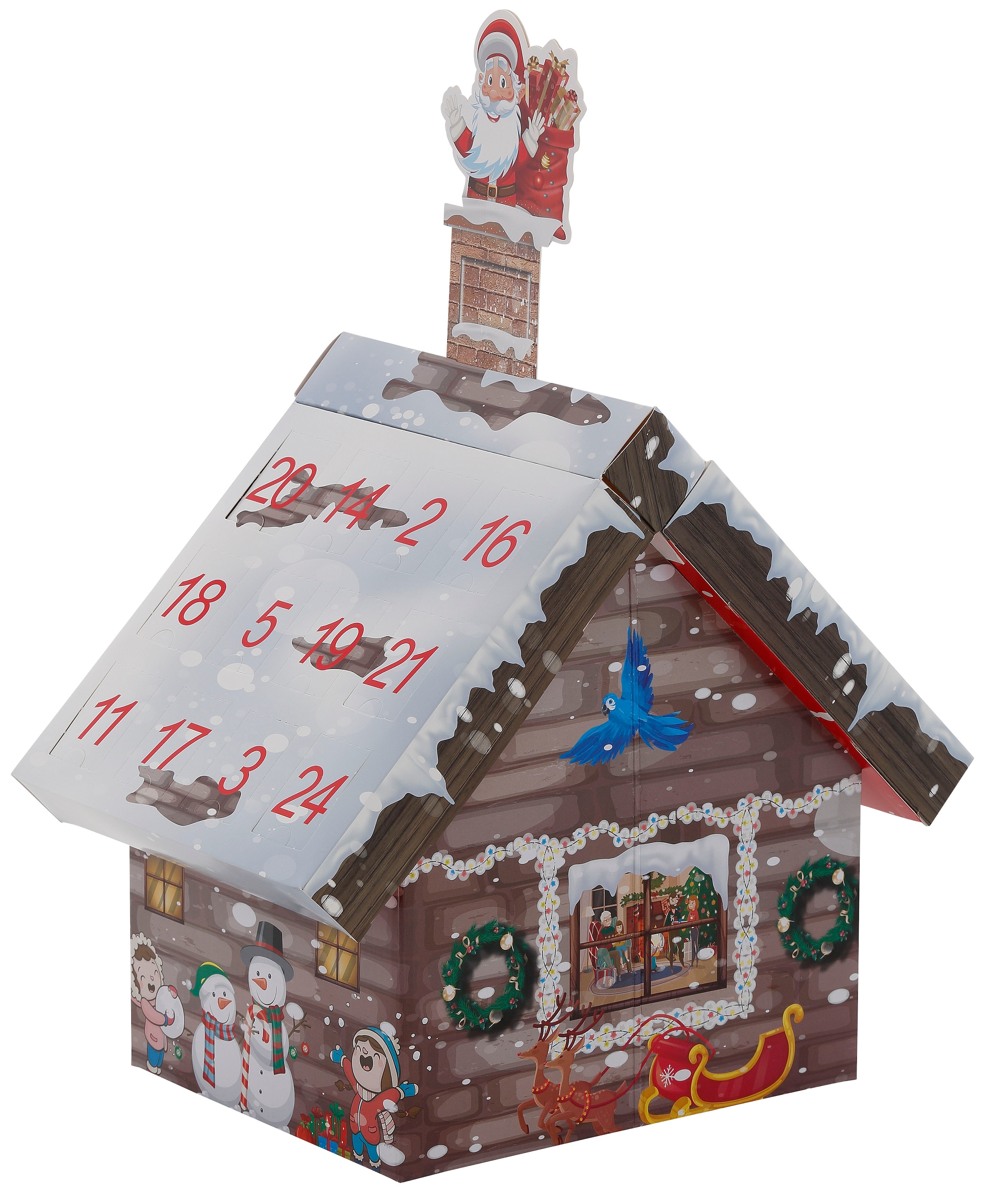 my home Adventskalender »Roana, Weihnachtsdeko«, für Erwachsene,  Adventskalender-Haus mit Minifiguren, handdekorierte Mini-Glaskugeln | Adventskalender zum Befüllen