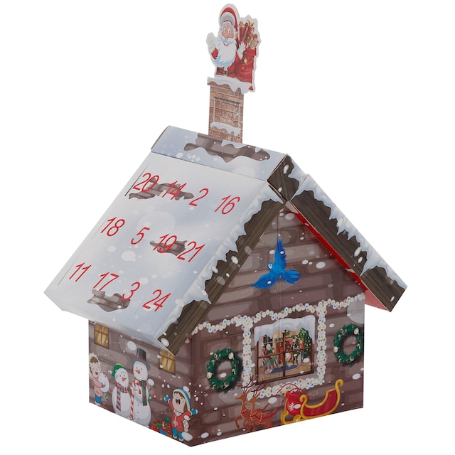 my home Adventskalender »Roana, Weihnachtsdeko«, für Erwachsene,  Adventskalender-Haus mit Minifiguren, handdekorierte Mini-Glaskugeln