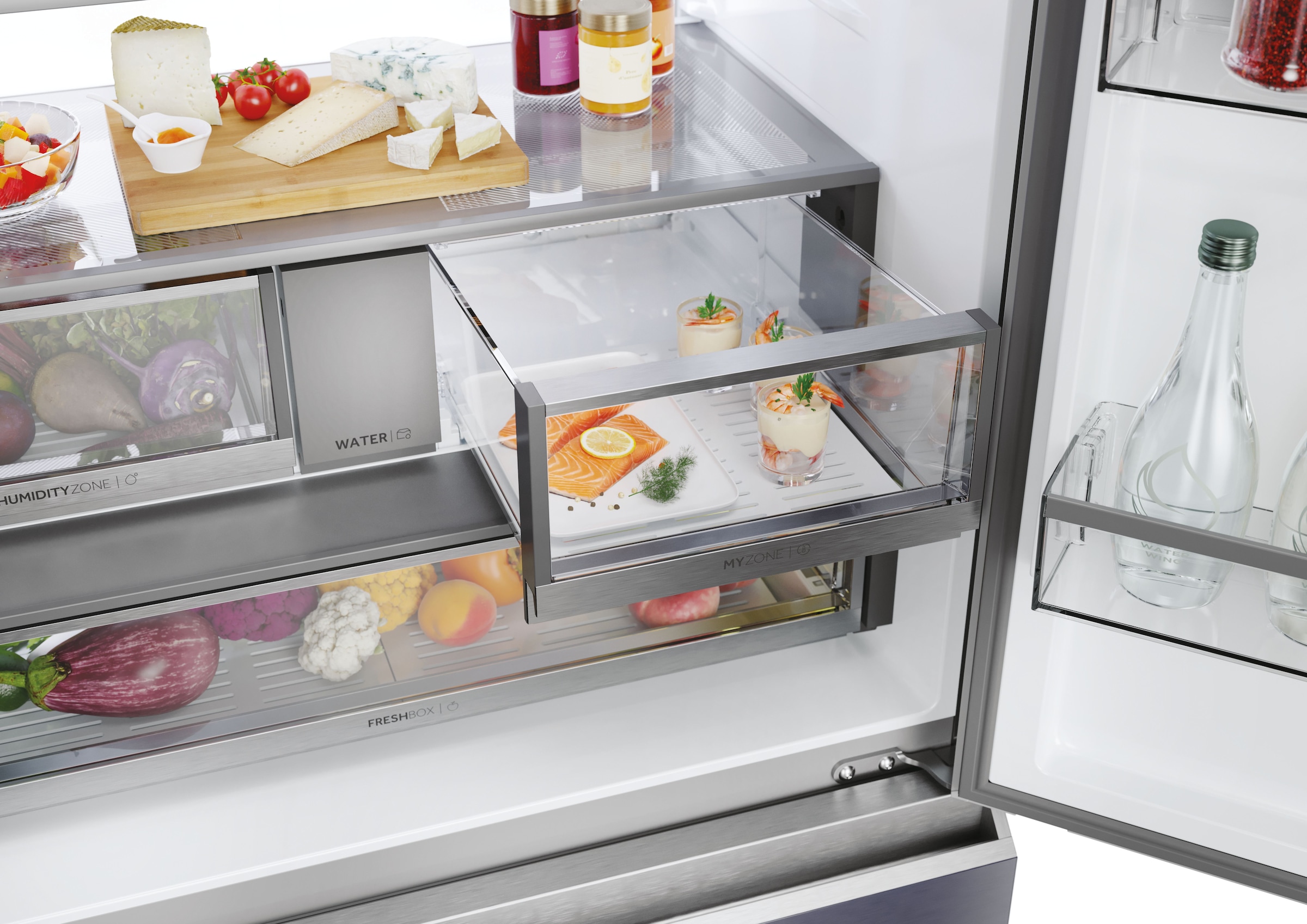 Haier French Door FD 90 SERIES 7 »HFR79F19EFGK«, 205 cm hoch, 60 cm breit, Eiswürfelbereiter mit Tank, HumidityZone