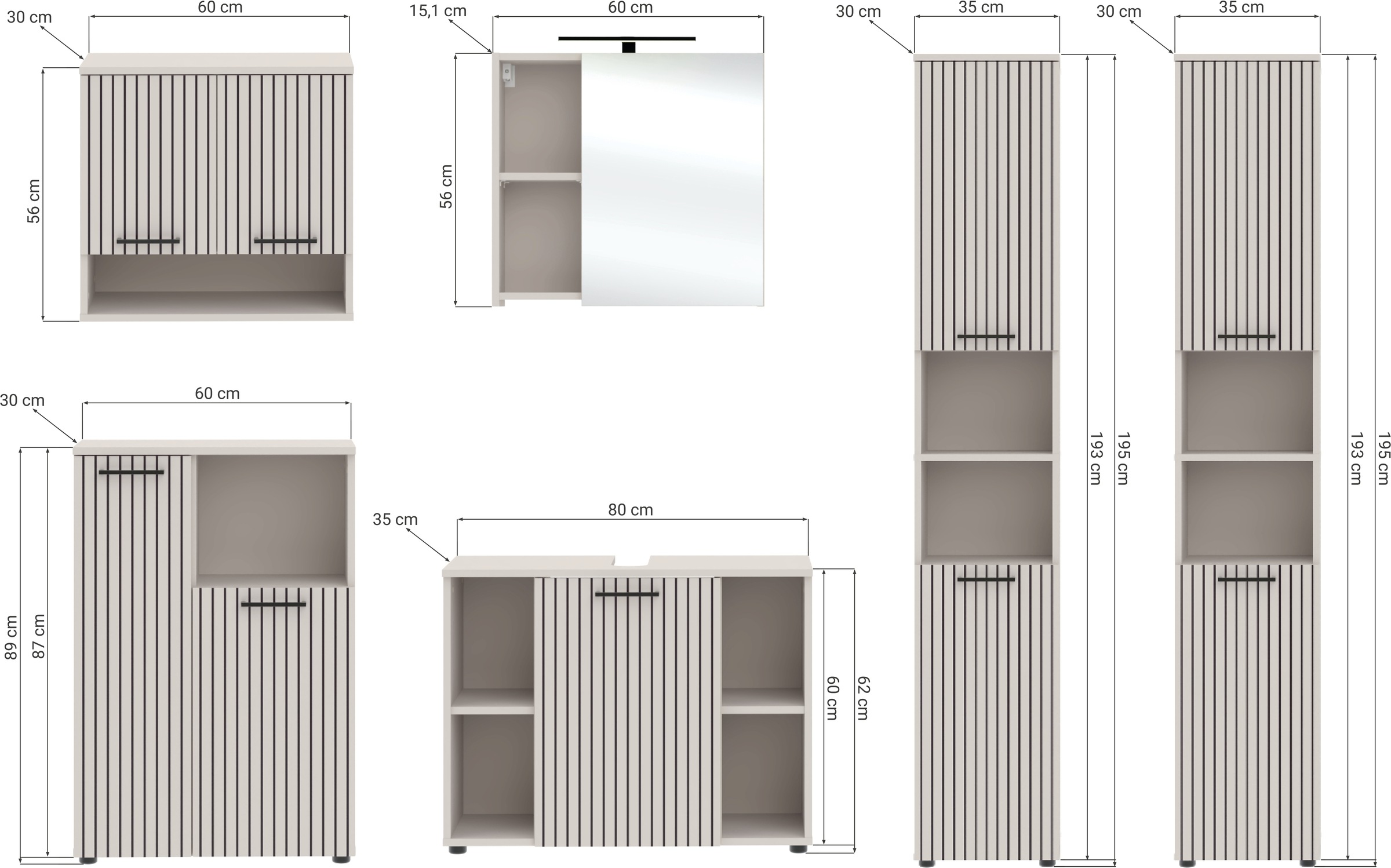 RESPEKTA Badezimmer-Set »Tilda« 6 Stk. tlg.