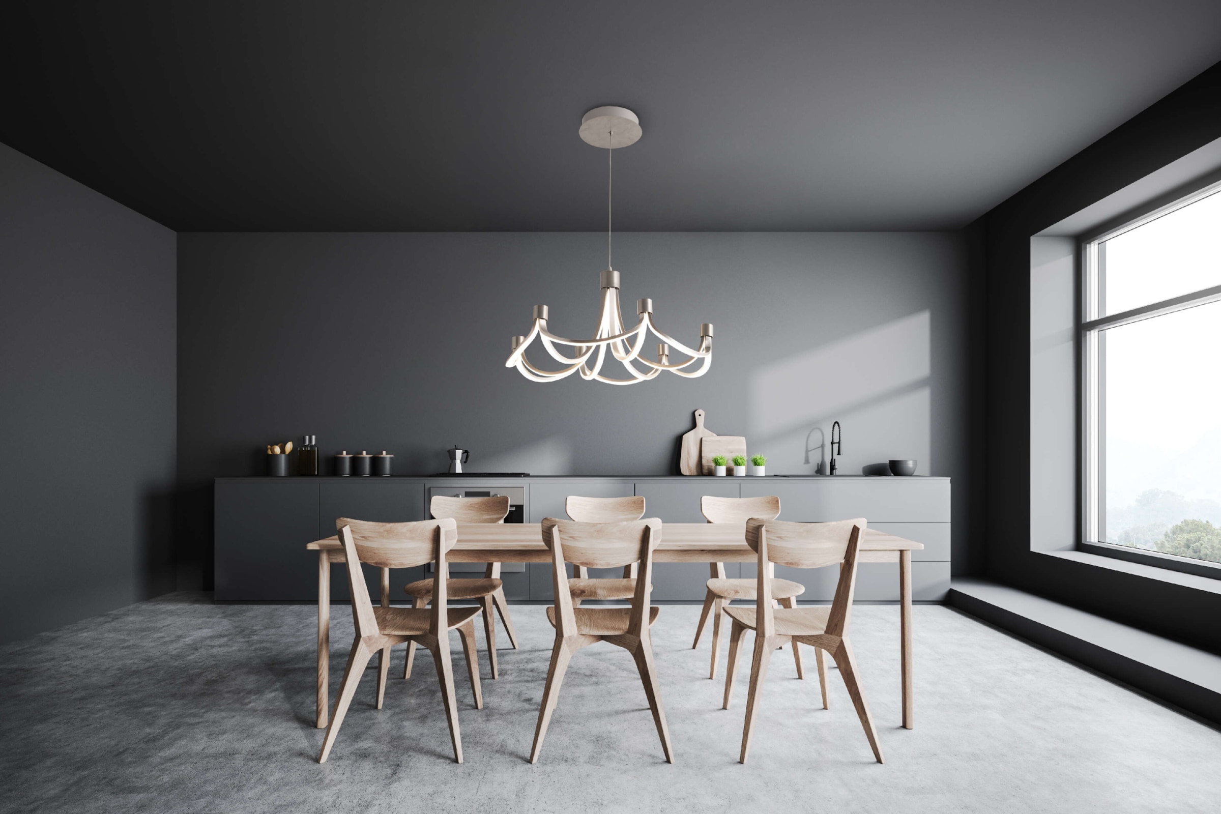 näve LED Pendelleuchte »Festos« LED-Modul 1 Stk. Kronleuchter, stufenweise dimmbar, satiniertes Metall, H: 150cm