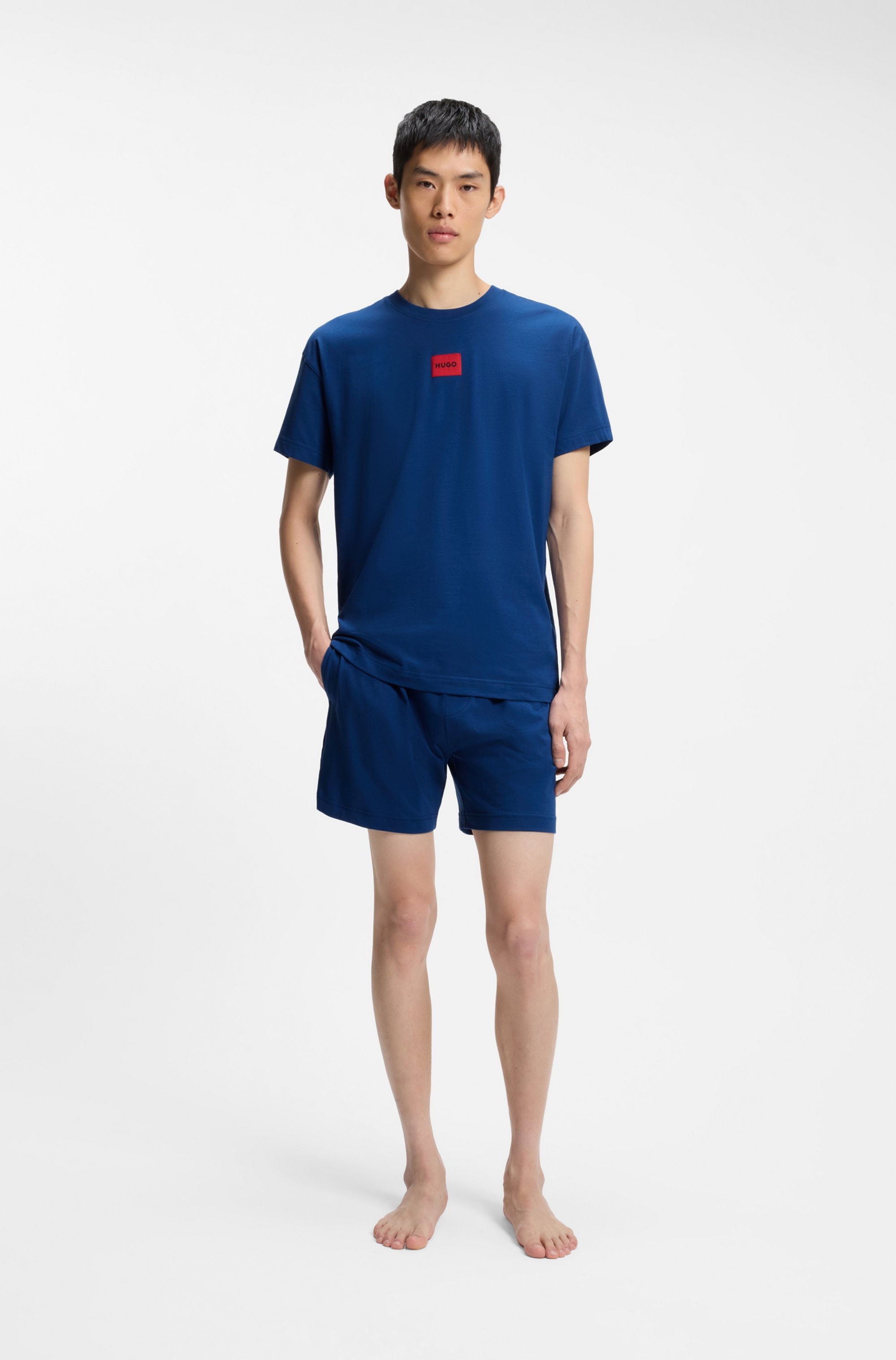 HUGO Underwear Pyjama »GALAXY SHORT SET« Set, 2 mit HUGO-Aufnäher, Stretch-Baumwolle, Regular Fit