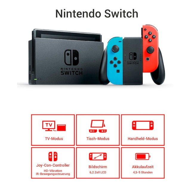 Nintendo Switch Spielekonsole, Mario Kart 8 Deluxe + 3 Monate Switch Online  Mitgliedschaft inklusive ➥ 3 Jahre XXL Garantie | UNIVERSAL
