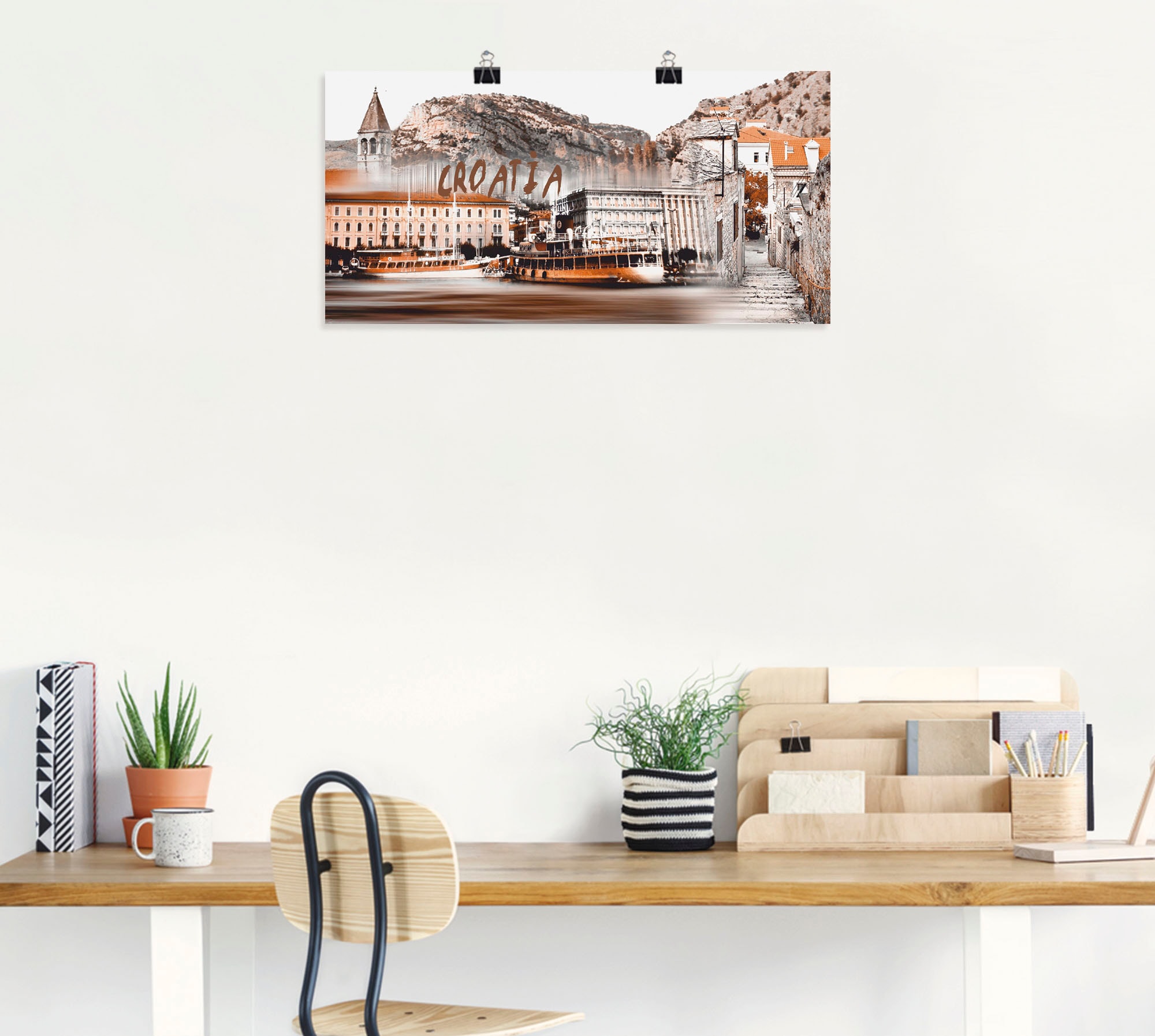 Artland Wandbild »Kroatien Skyline abstrakte Collage«, Kroatien, (1 St.), als Leinwandbild, Poster in verschied. Größen