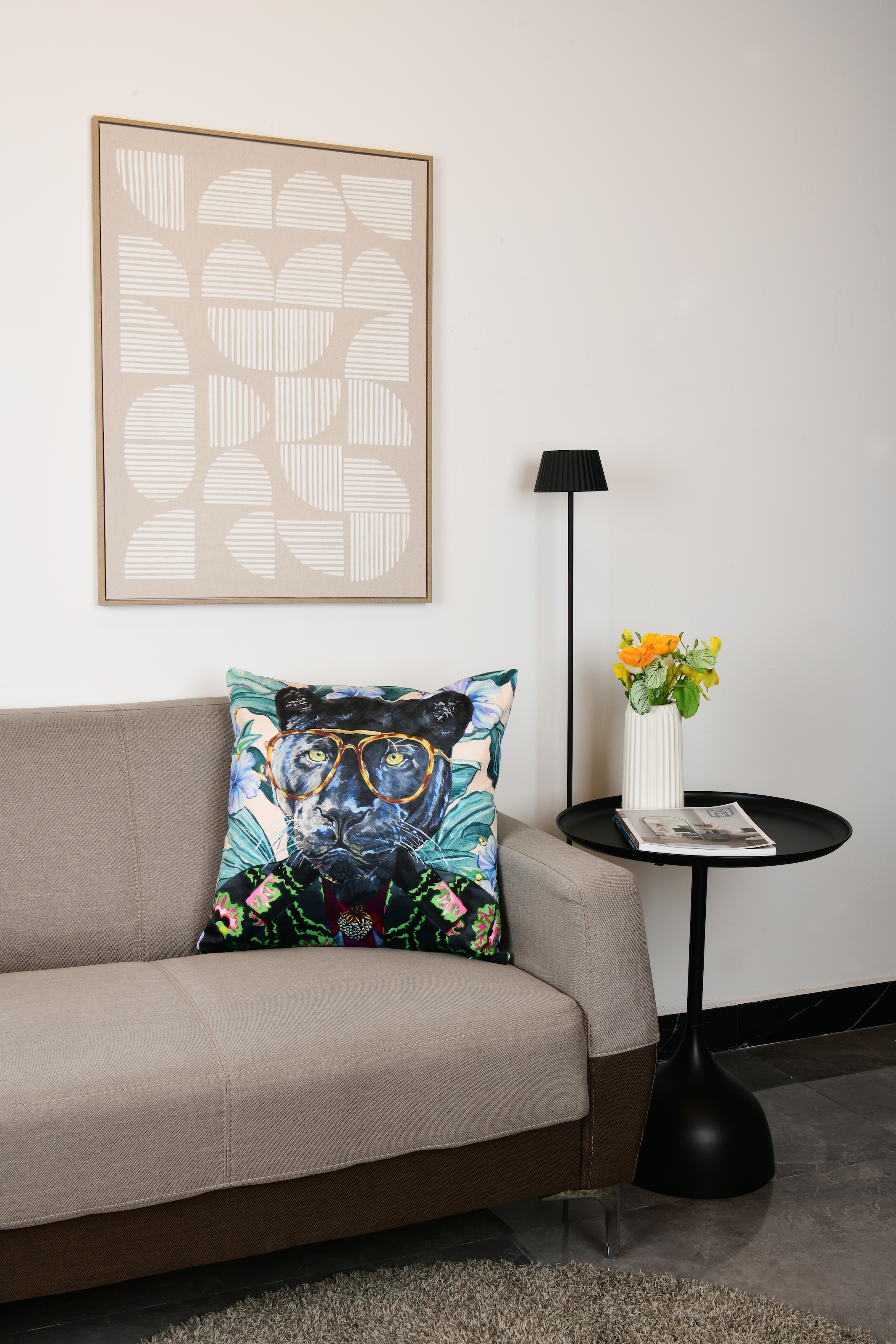 MIRRORS AND MORE Dekokissen »PANRO« gemustert, Dekokissen mit Füllung