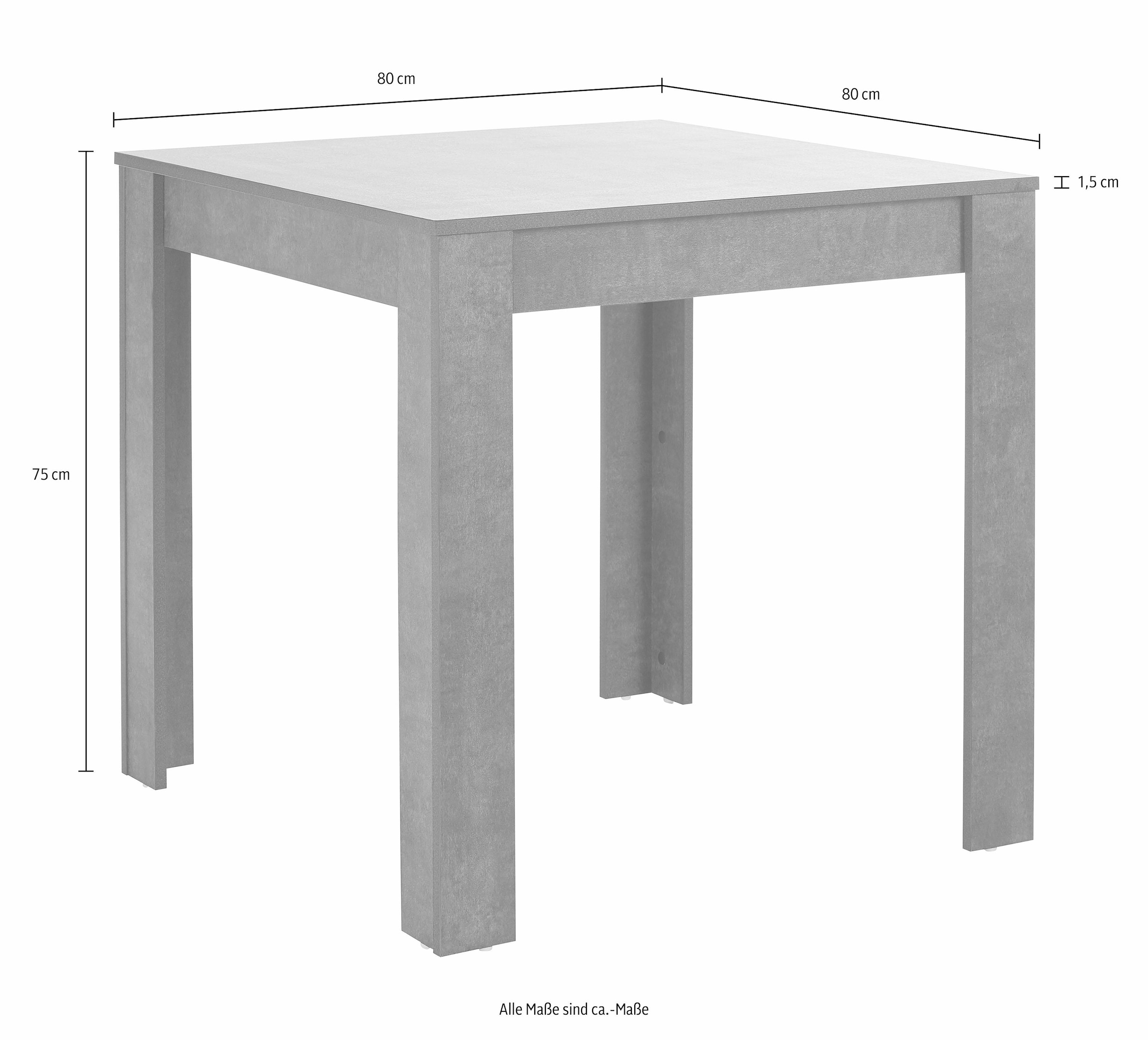 (Set, Tisch mit in Rechnung bestellen Breite cm auf 5 tlg.), 80 Essgruppe, INOSIGN schieferfarben,