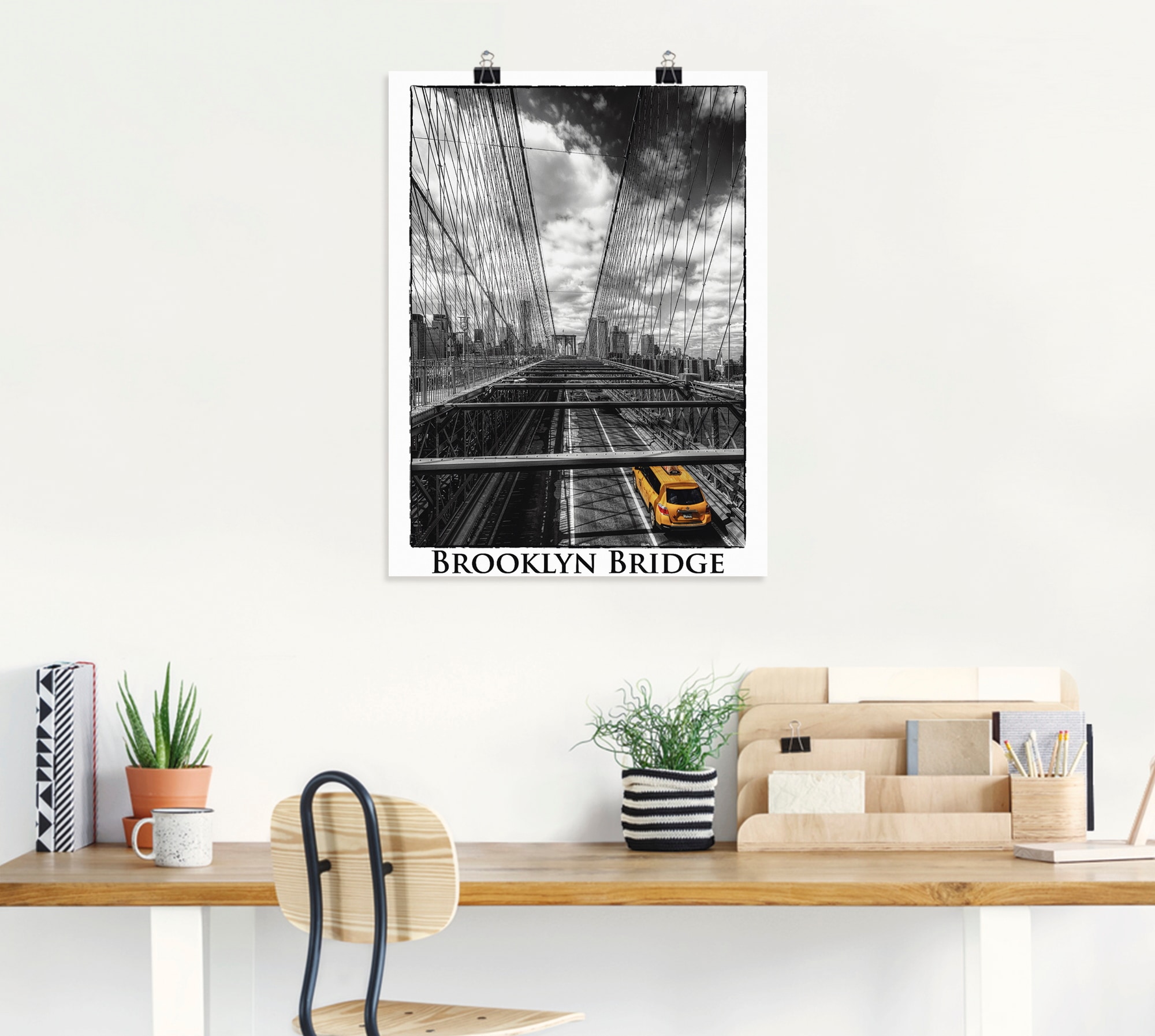 Artland Poster »New York Brooklyn Bridge«, Brücken, (1 St.), als Leinwandbild, Wandaufkleber oder Poster in versch. Größen