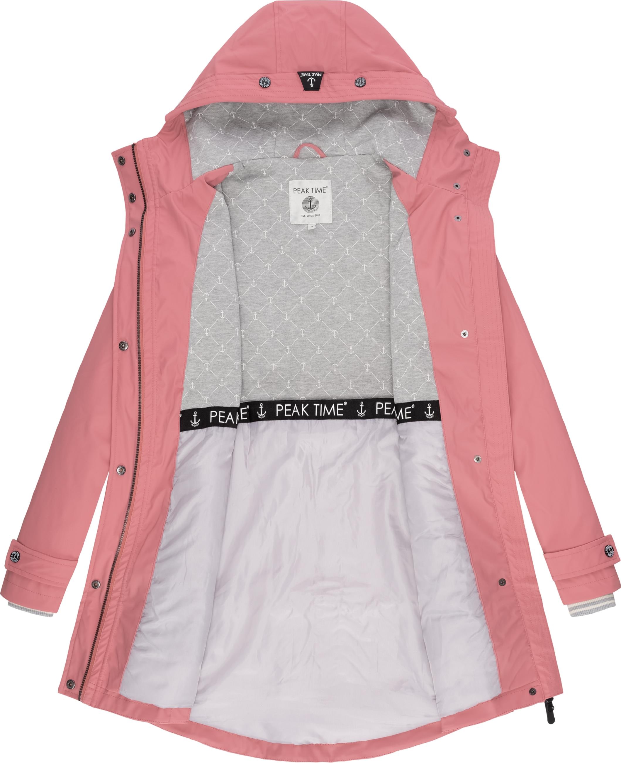 PEAK TIME Regenmantel »Regenjacke L60042«, stylisch taillierter Regenmantel für Damen